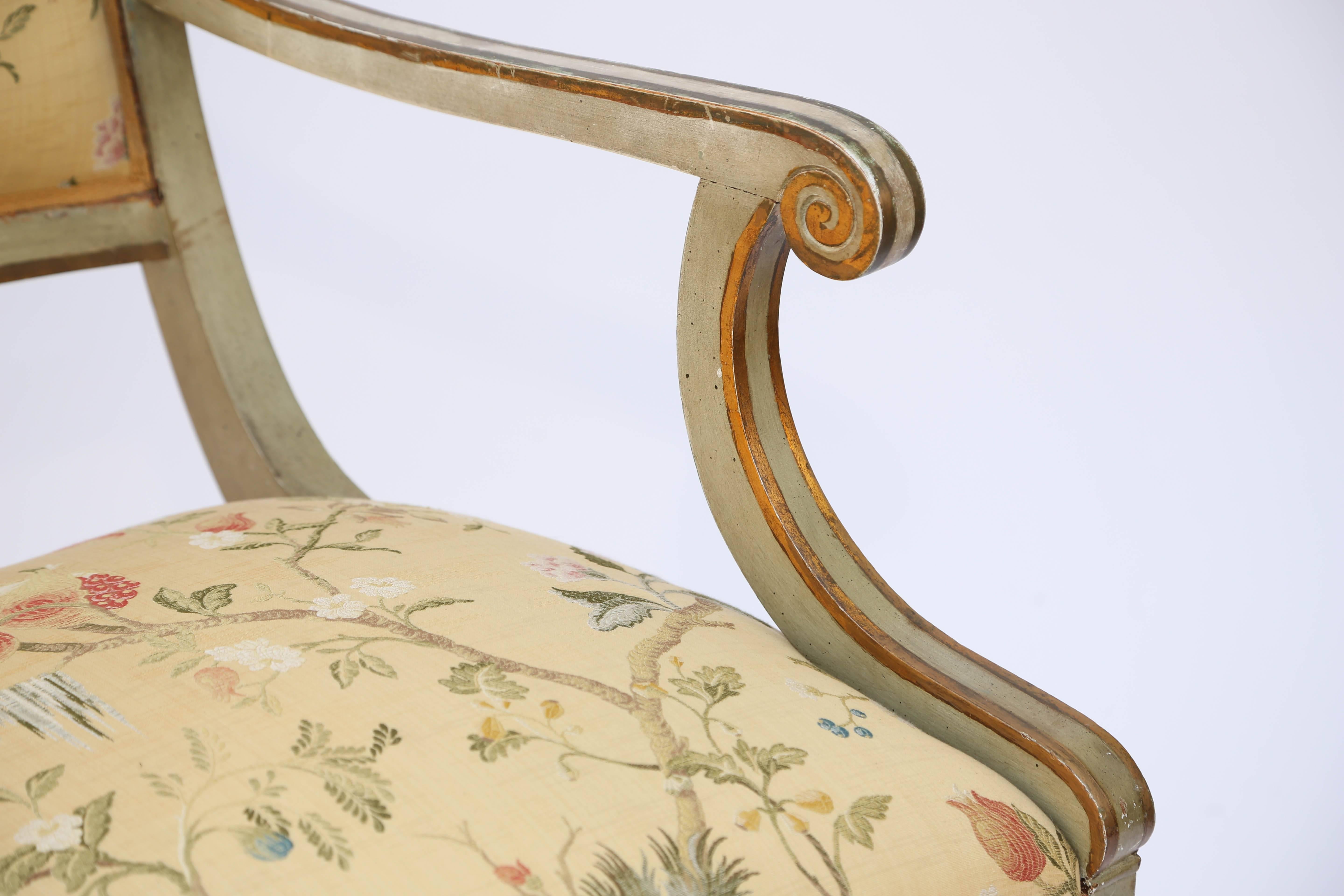 Regency Pair of Scandinavian Painted Open Armchairs