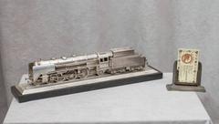 Silvered Bronze Train, Signed "Noack Foundry"