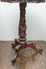19th Century Anglo-Chinese Carved Teak and Inlaid Stand, circa 1880
