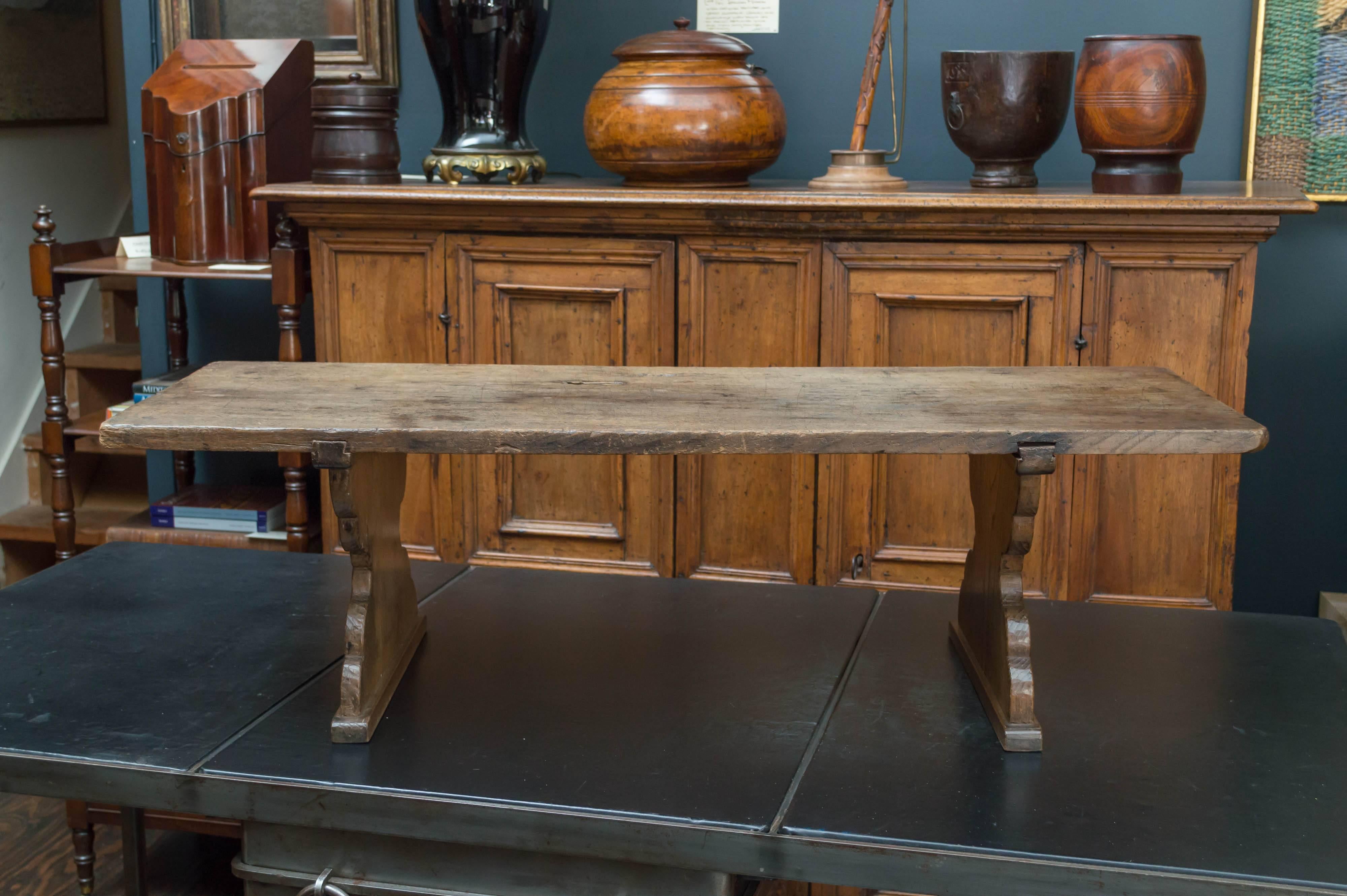 Japanese Elm, Low Writing Table, Meiji Period, circa 1890 In Distressed Condition In San Francisco, CA