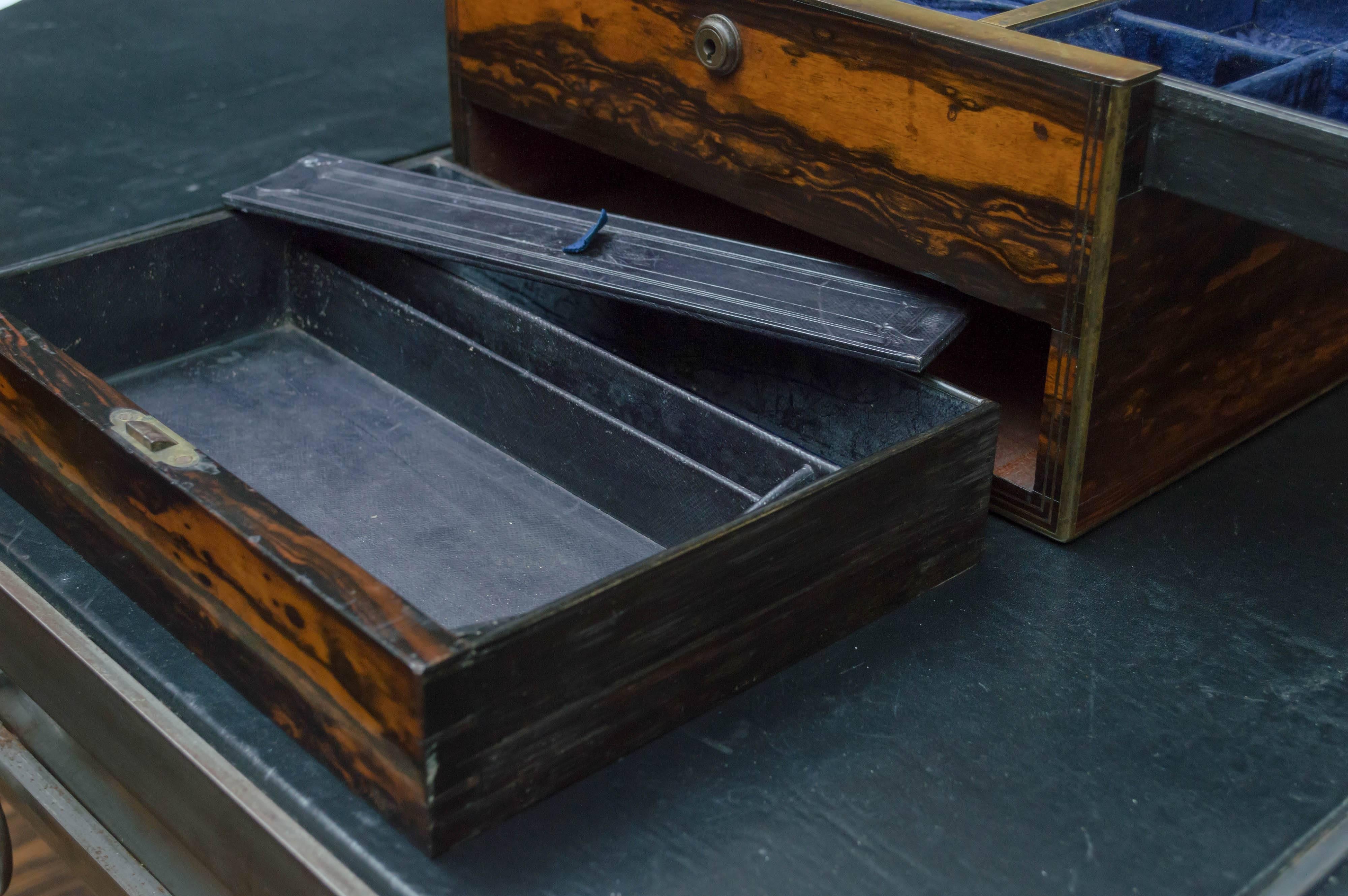 Mid-19th Century English Calamander Wood Gentleman's Dressing Box 2
