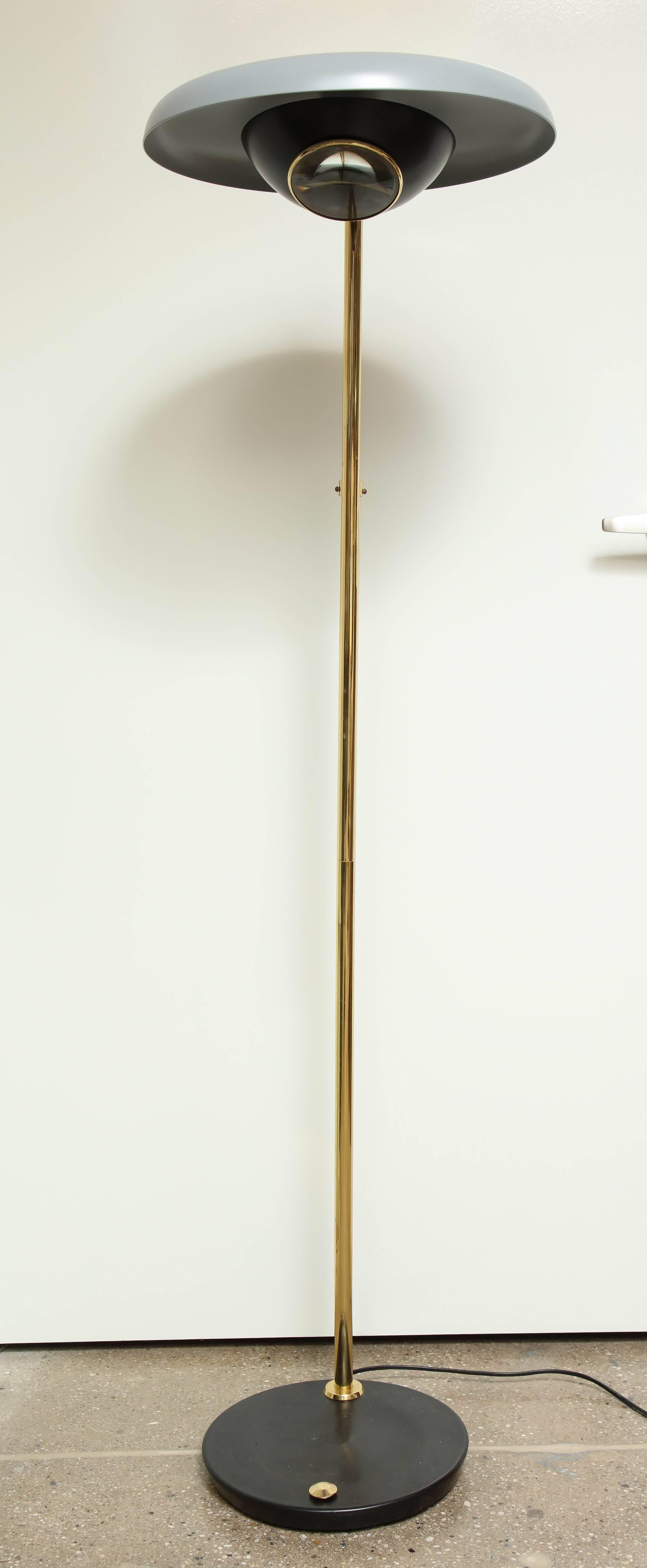 Brass Oscar Torlasco Floor Lamp, Made by Lumi in Italy, 1955 For Sale