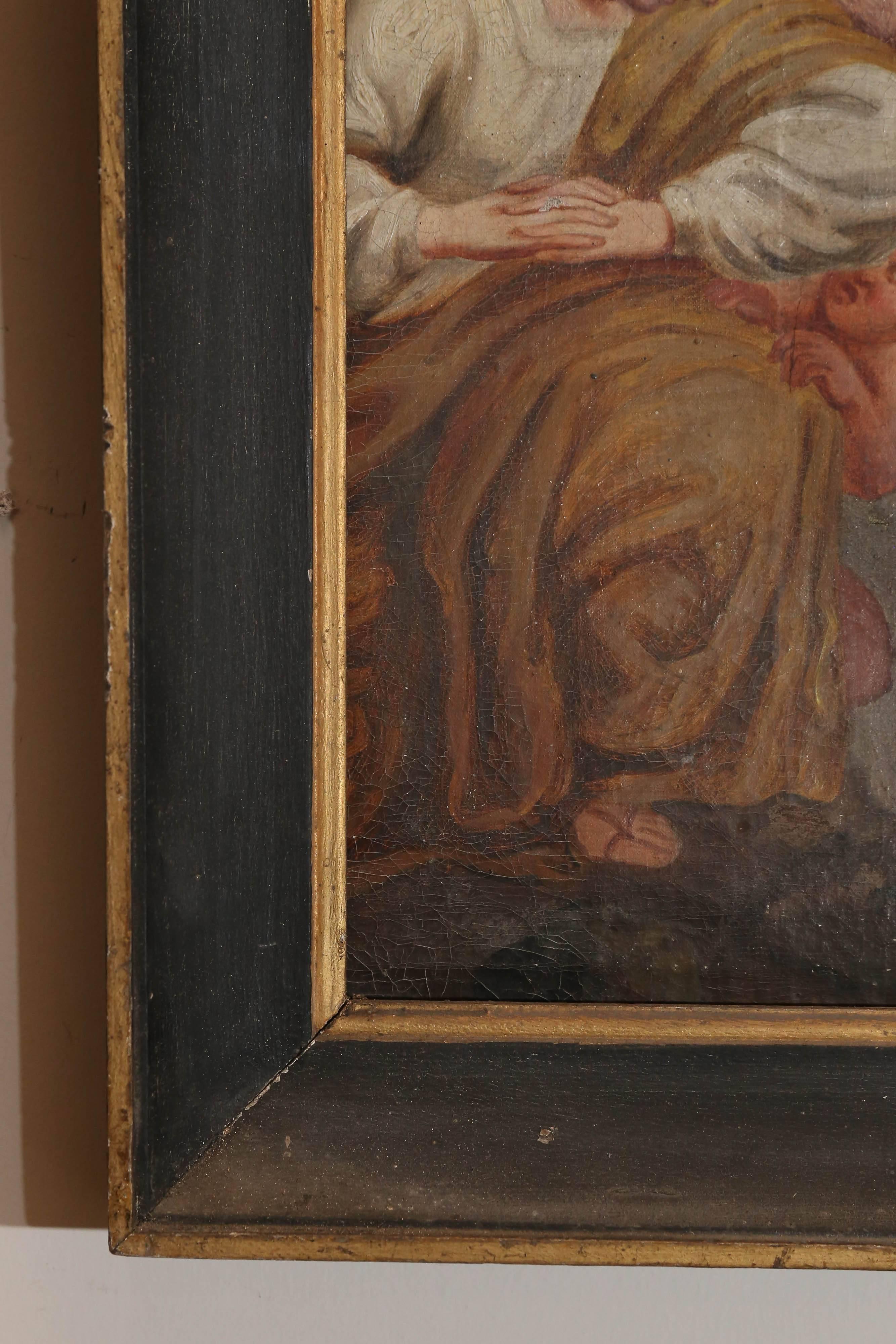 19th Century Antique French Religious Painting of Christ from the Late 1800s