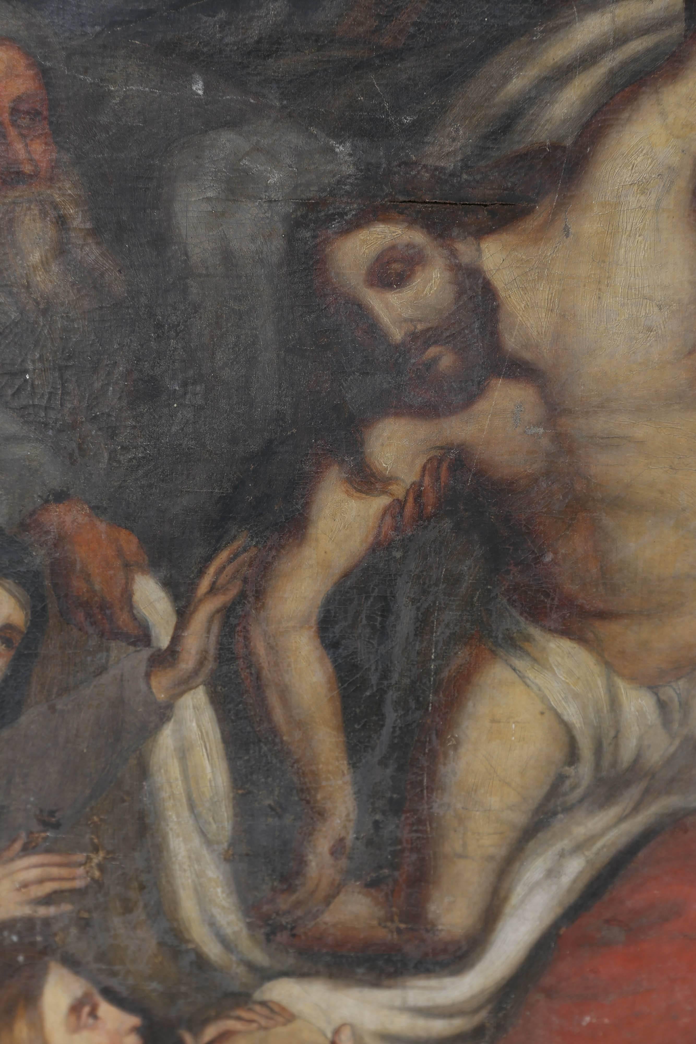 19th Century Antique French Religious Painting of Christ from the Late 1800s