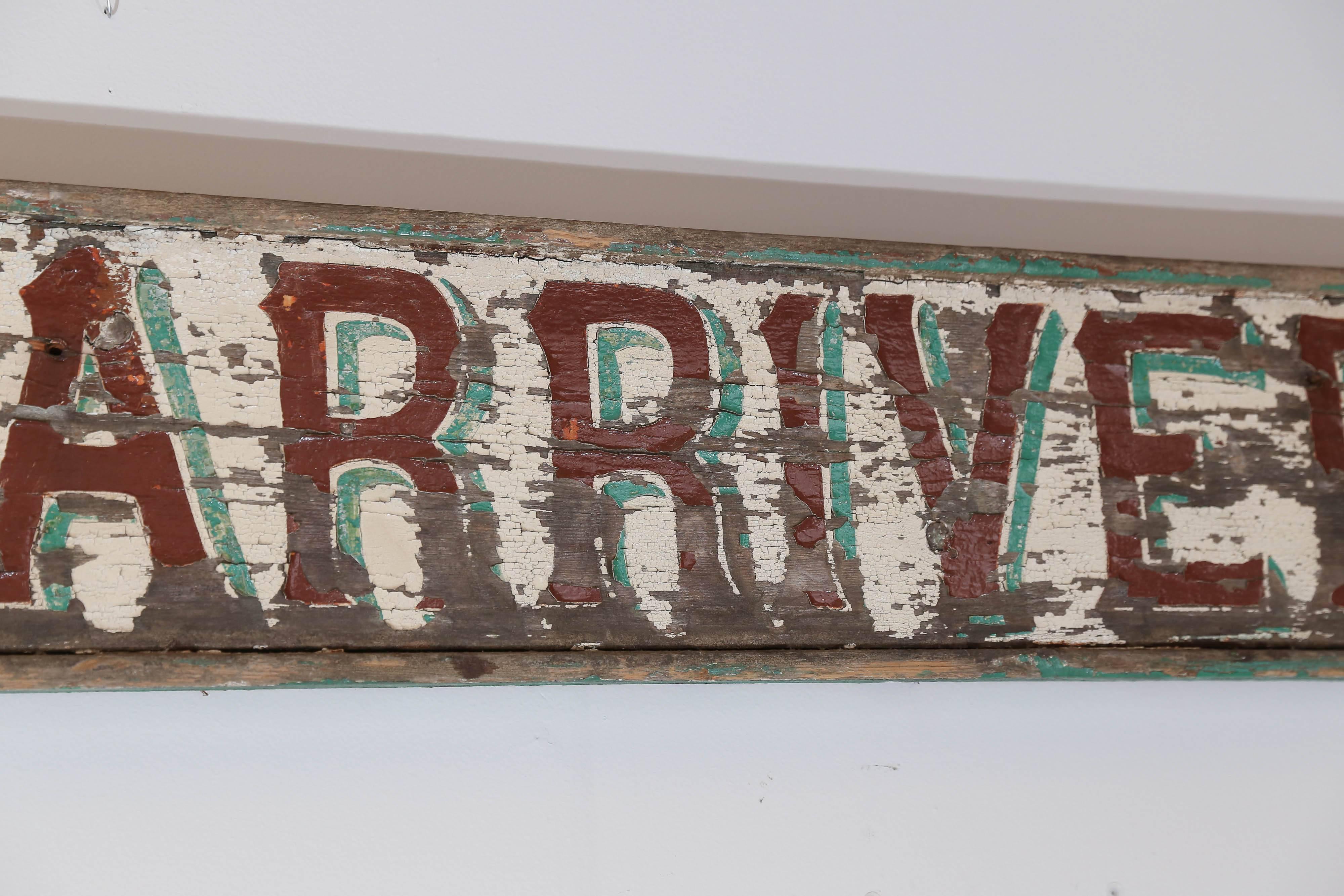 Discovered during our recent time in Europe, we love this large-scale antique French sign that once hung in a French train station for traveler's arrival area and is believed to date to late 1800s to the turn of the century. Measures 134