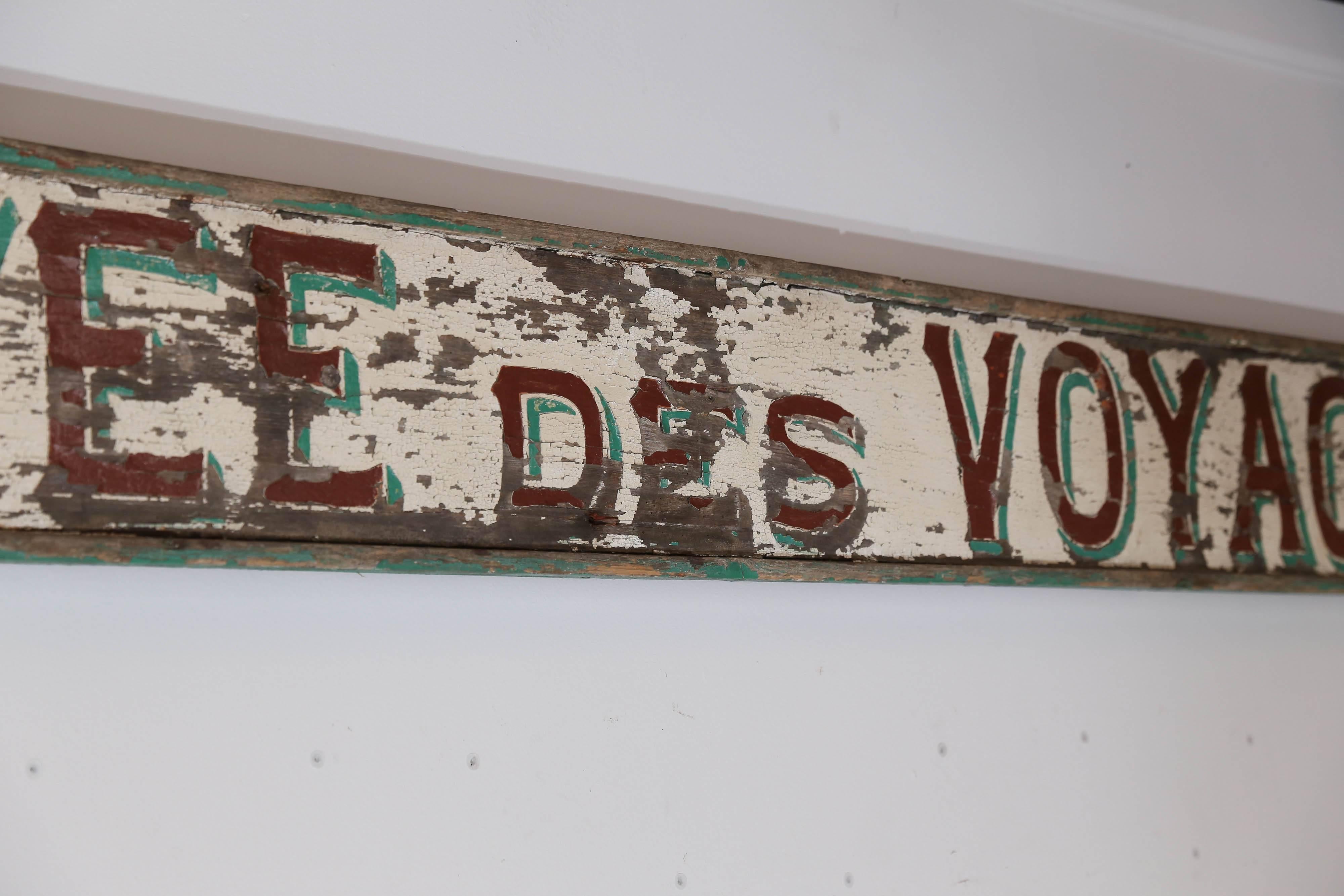 Antique Painted Wooden French Sign 