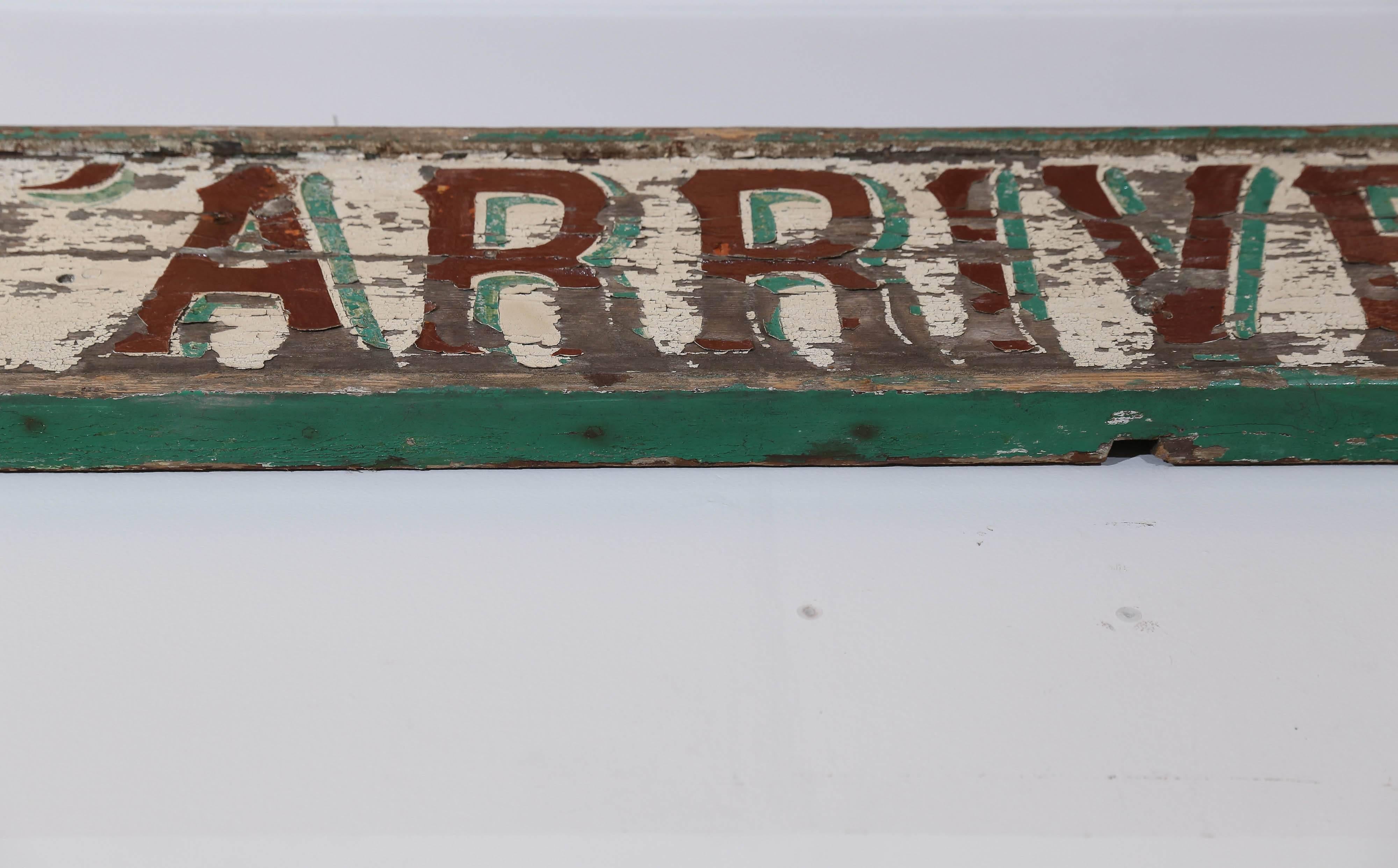 Antique Painted Wooden French Sign 