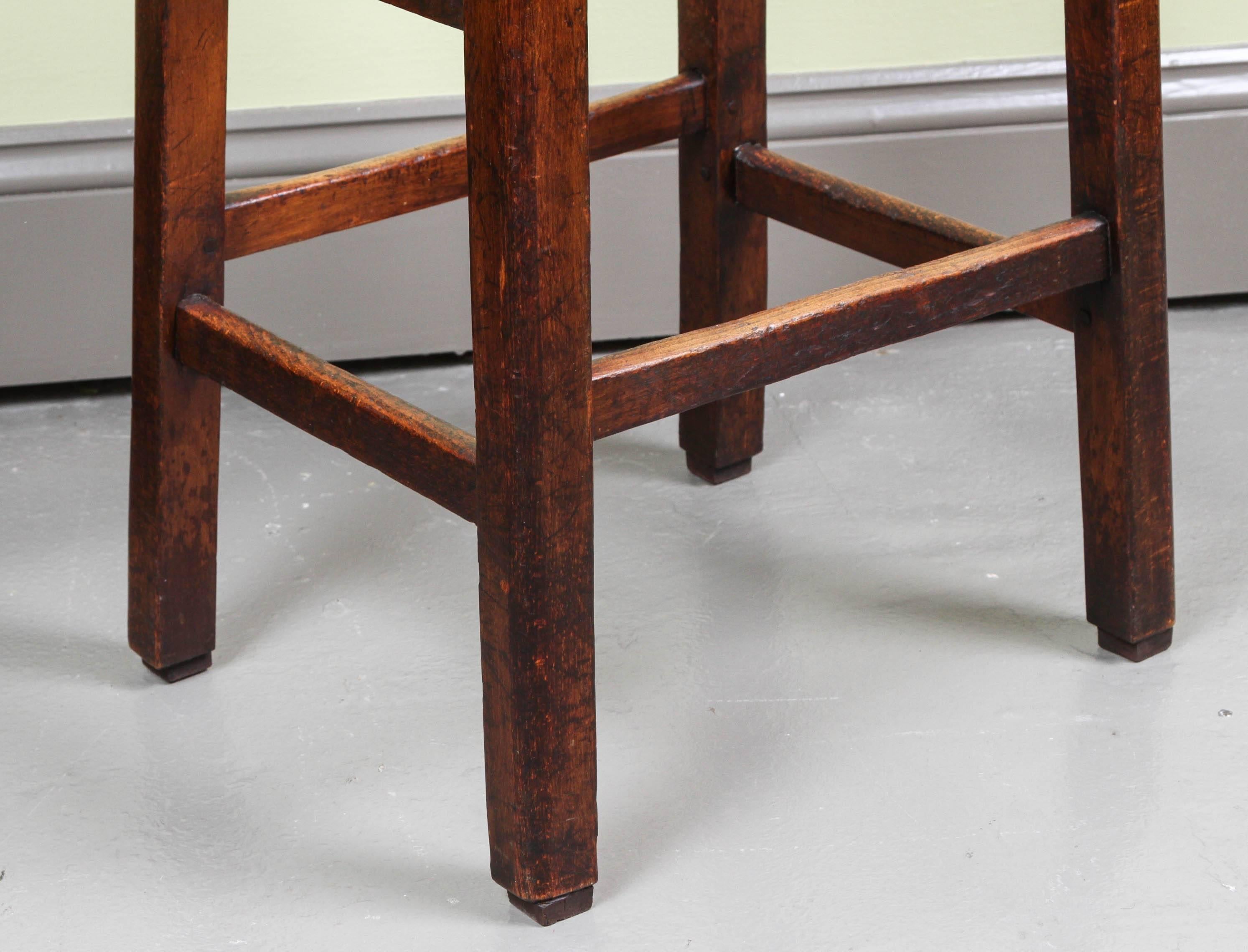 Hand-Crafted 19th Century English Oak and Elm Stool