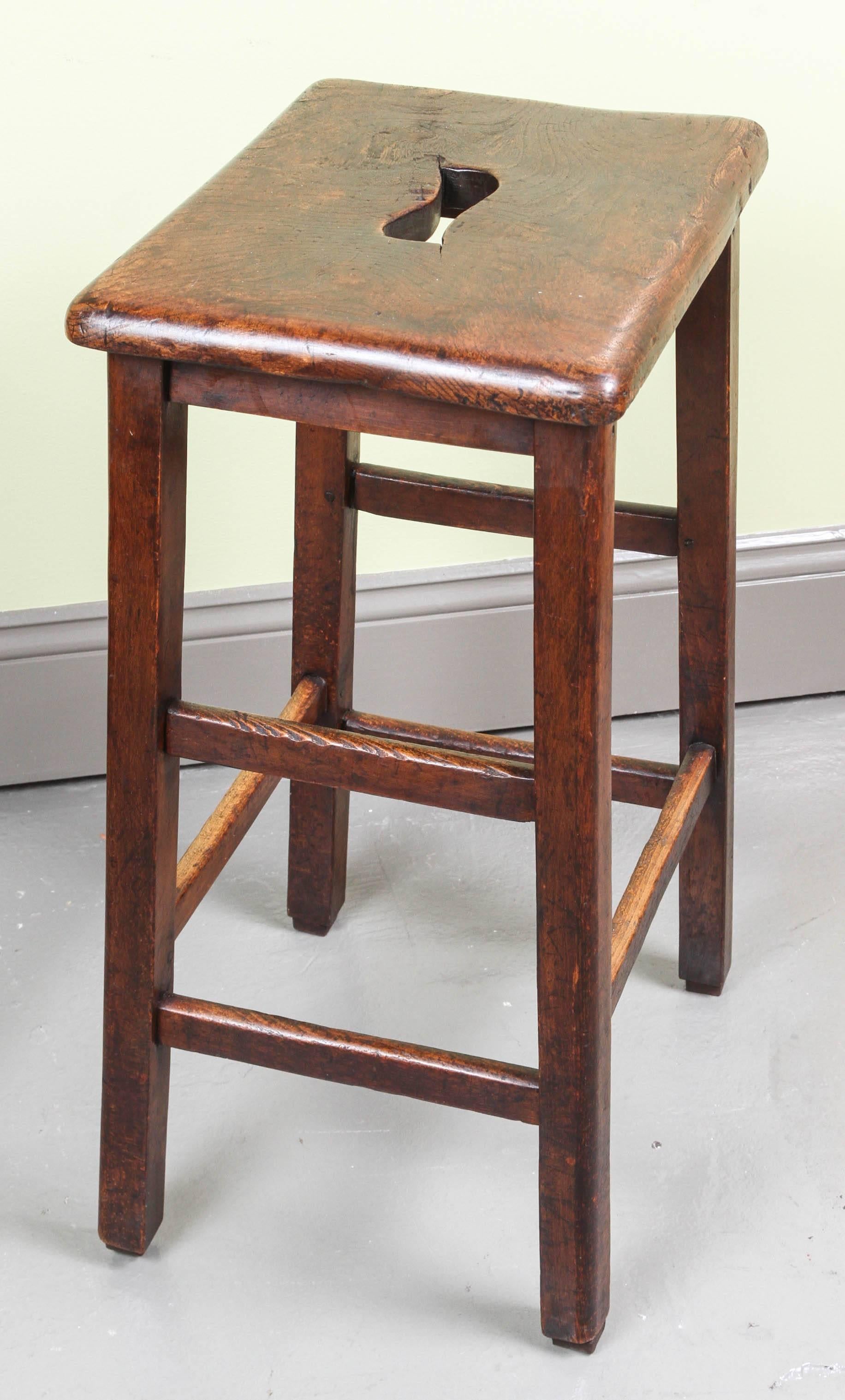 Late 19th Century 19th Century English Oak and Elm Stool