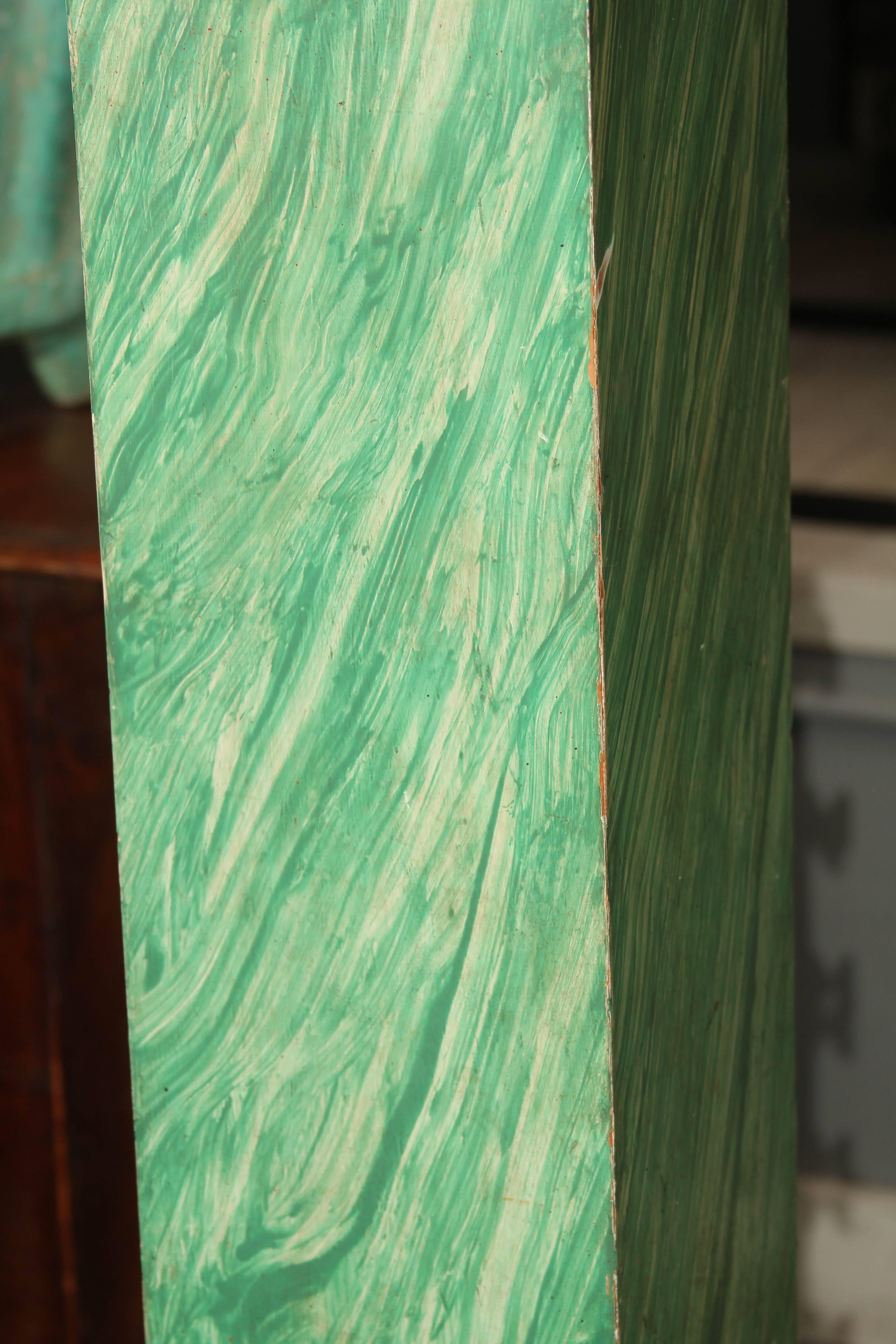 Faux Malachite Floor Lamps In Good Condition For Sale In Seattle, WA