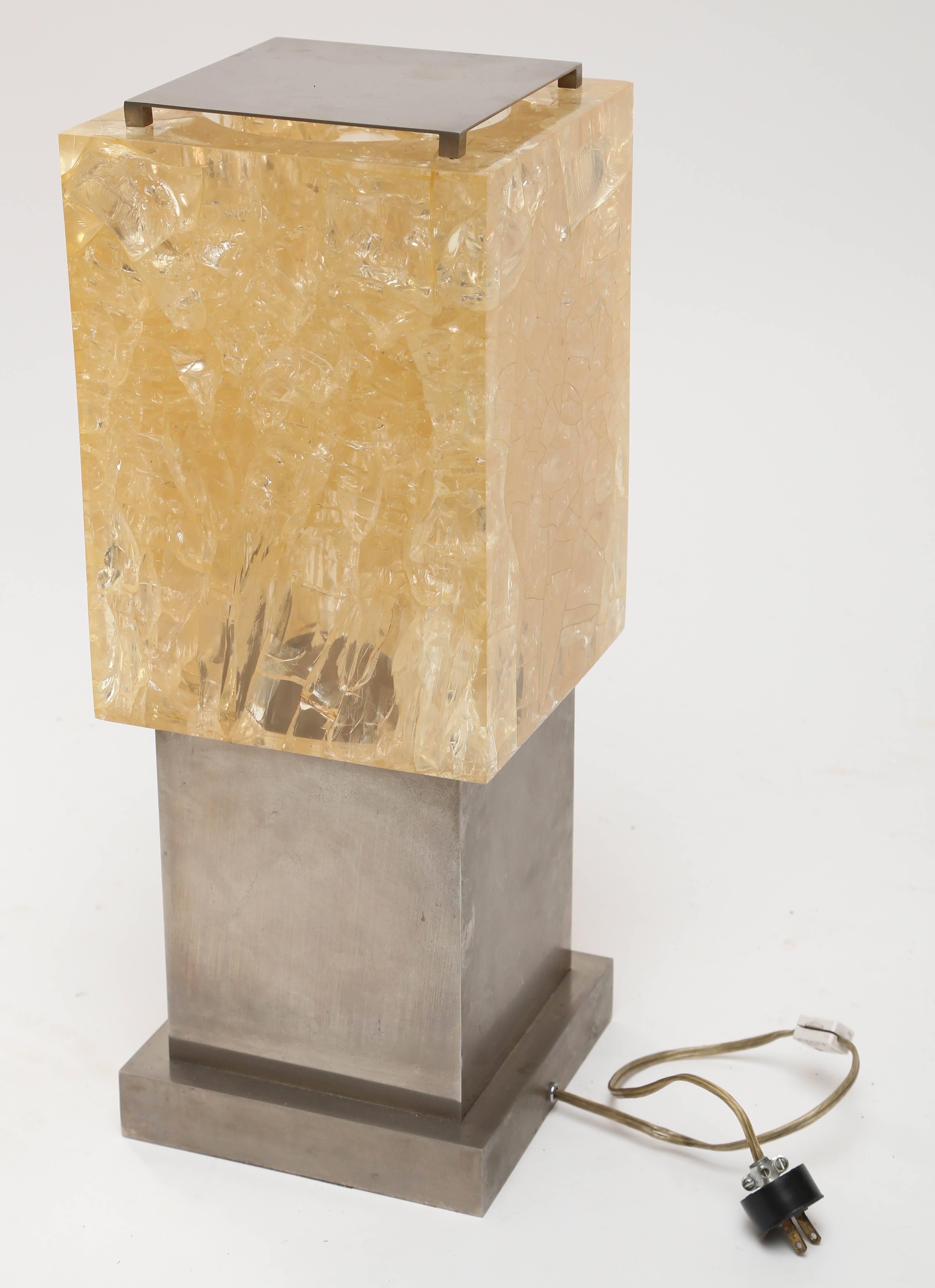 Late 20th Century Maison Charles Fractale Resin Table Lamp For Sale