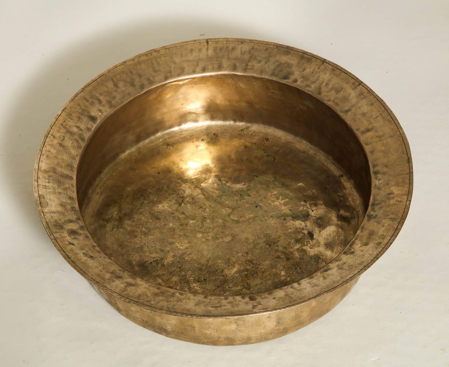 Georgian 18th Century English Brass Dairy Bowl