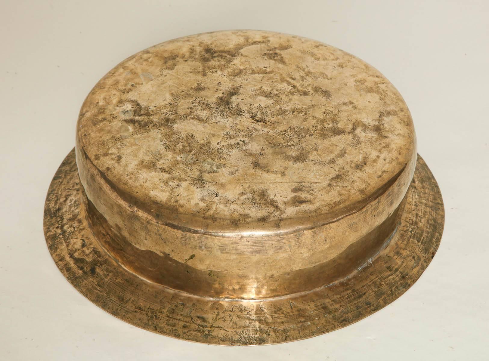 Late 18th Century 18th Century English Brass Dairy Bowl