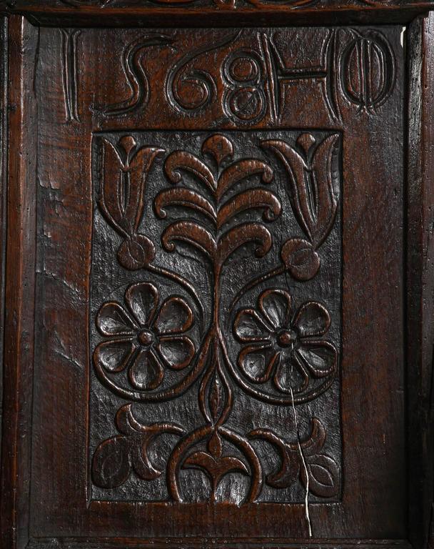 Charles II Early English Oak Wainscot Chair