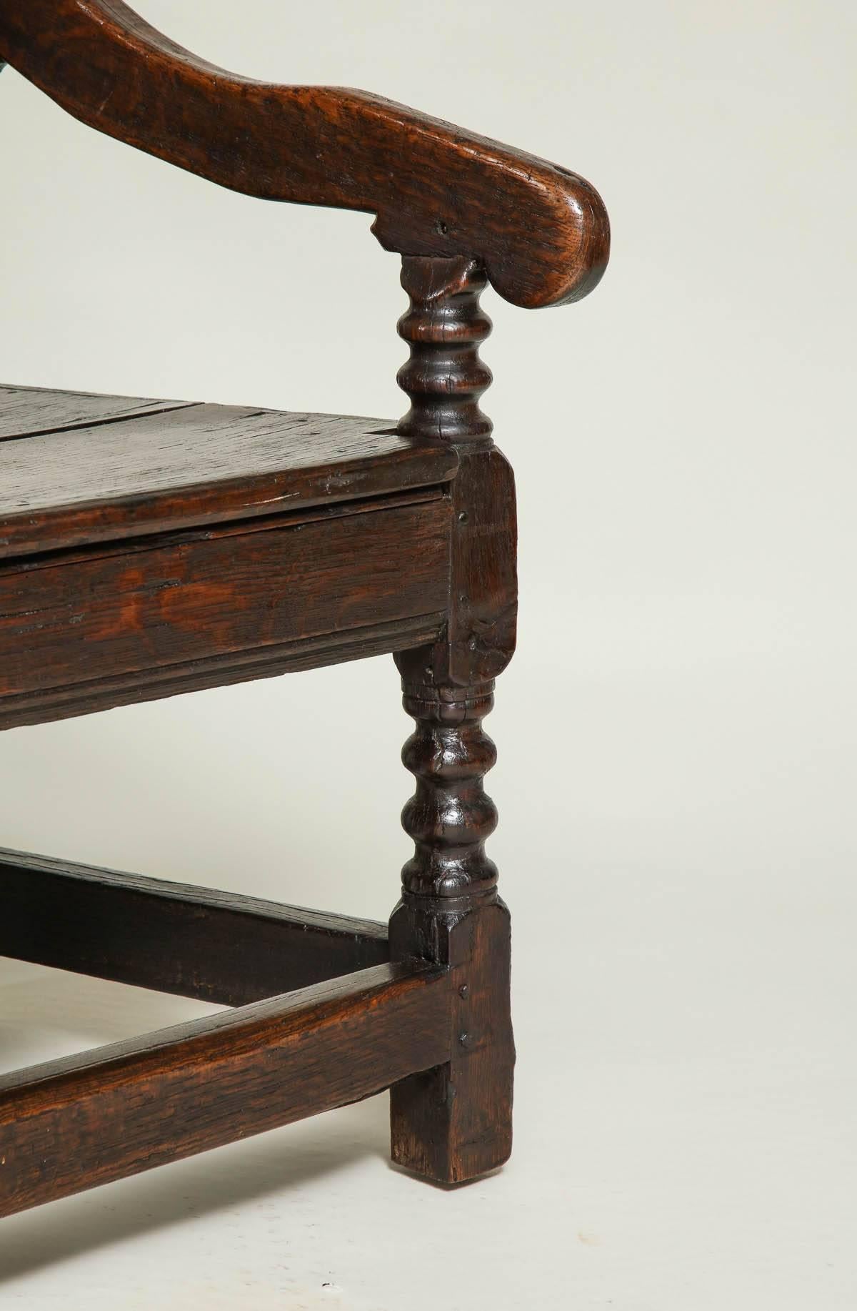 Charles II Early English Oak Wainscot Chair