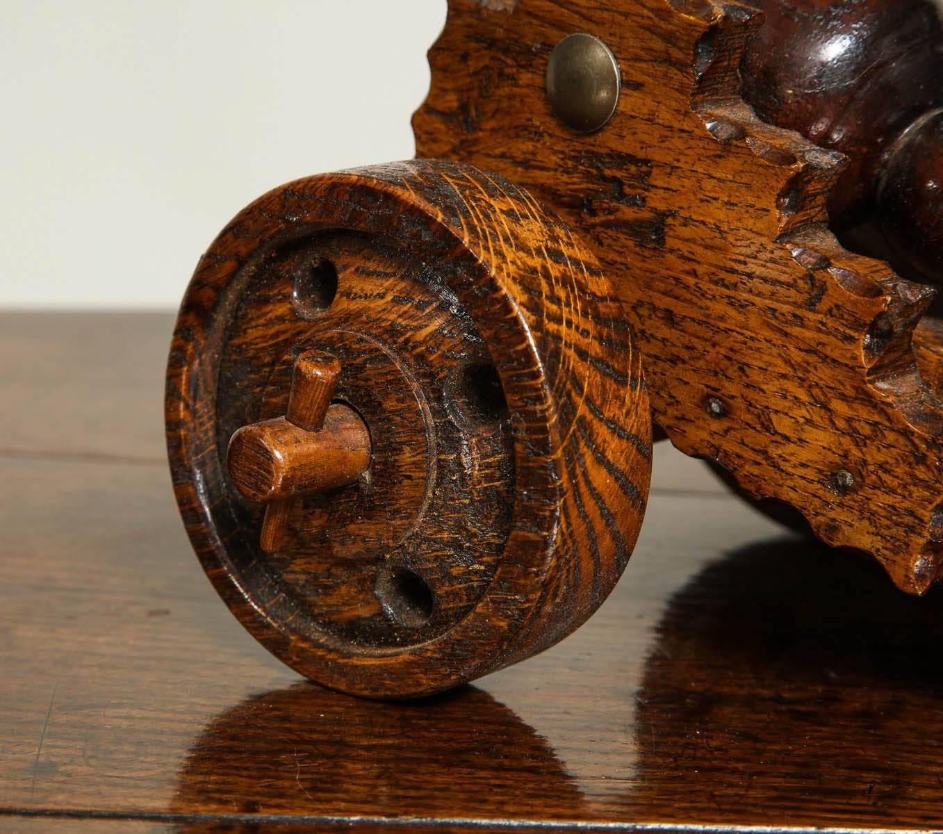 English Oak and Mahogany Model Cannon