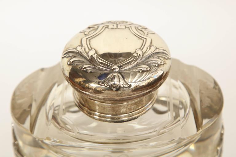 Early 20th Century Art Nouveau German Silver and Glass Inkwell For Sale ...