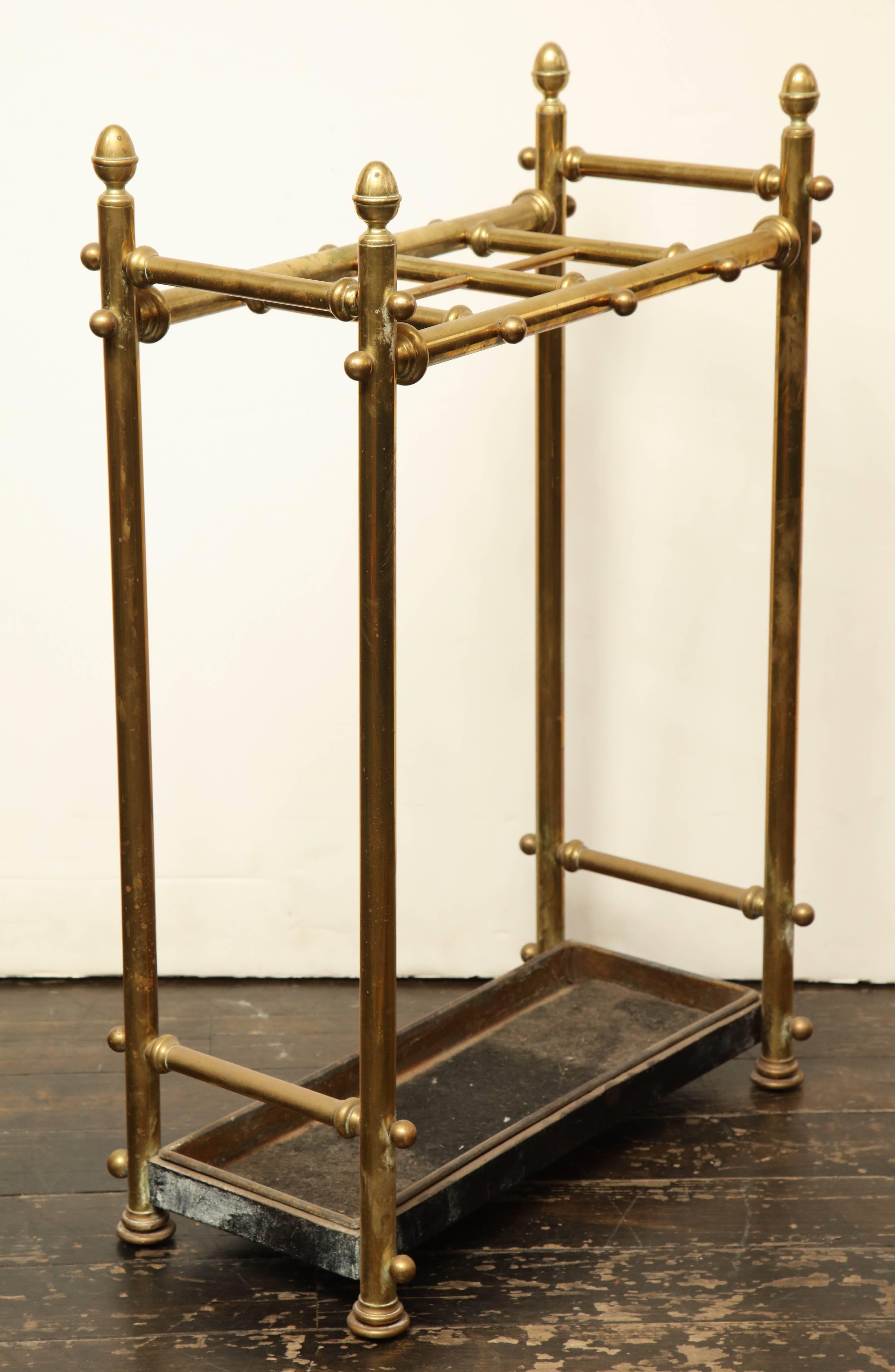 20th Century English, Brass and Iron Umbrella Stand In Excellent Condition In New York, NY