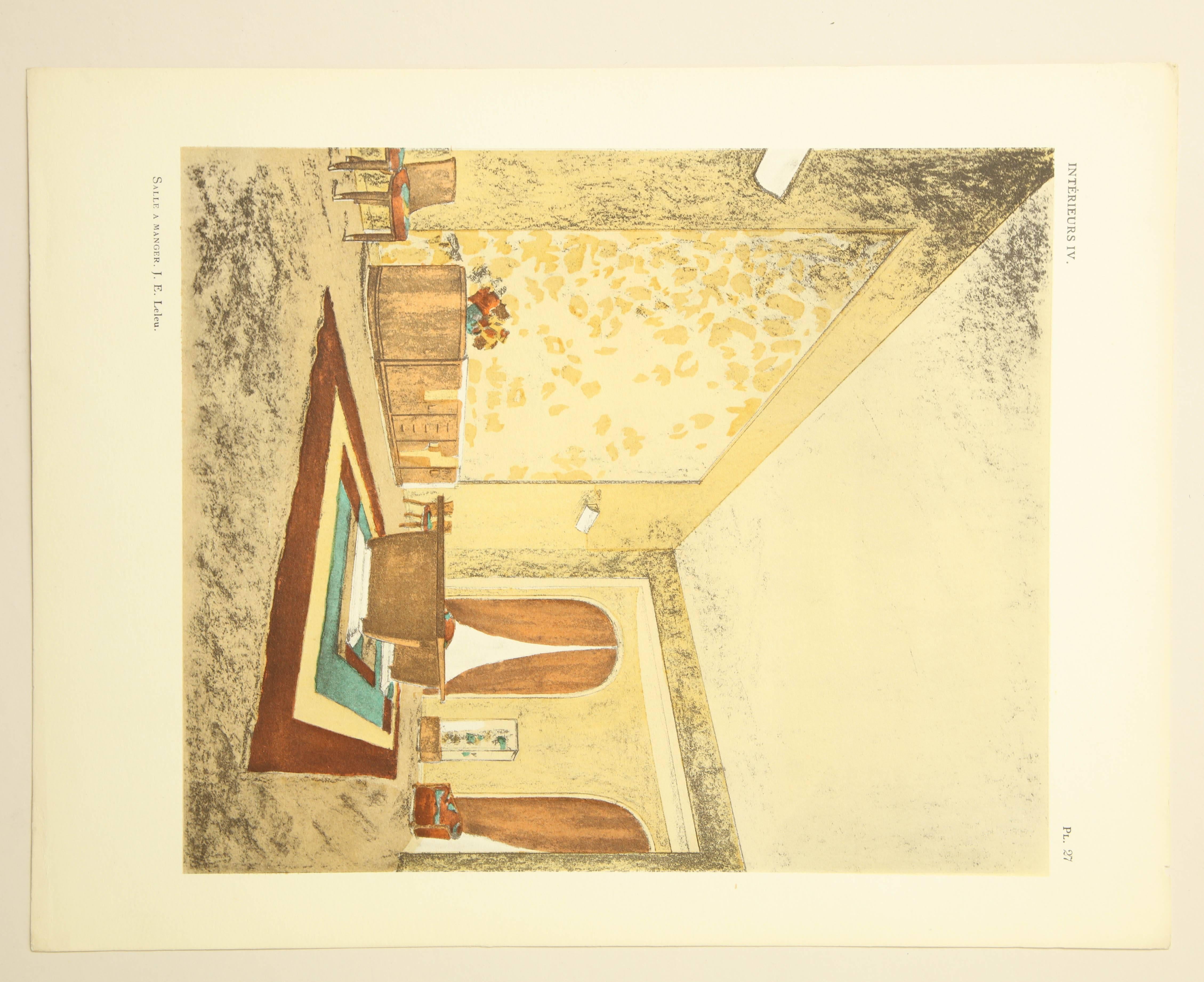 Paper “Interieurs Au Salon Des Artistes Decorateurs 1929” by Leon Bouchet For Sale