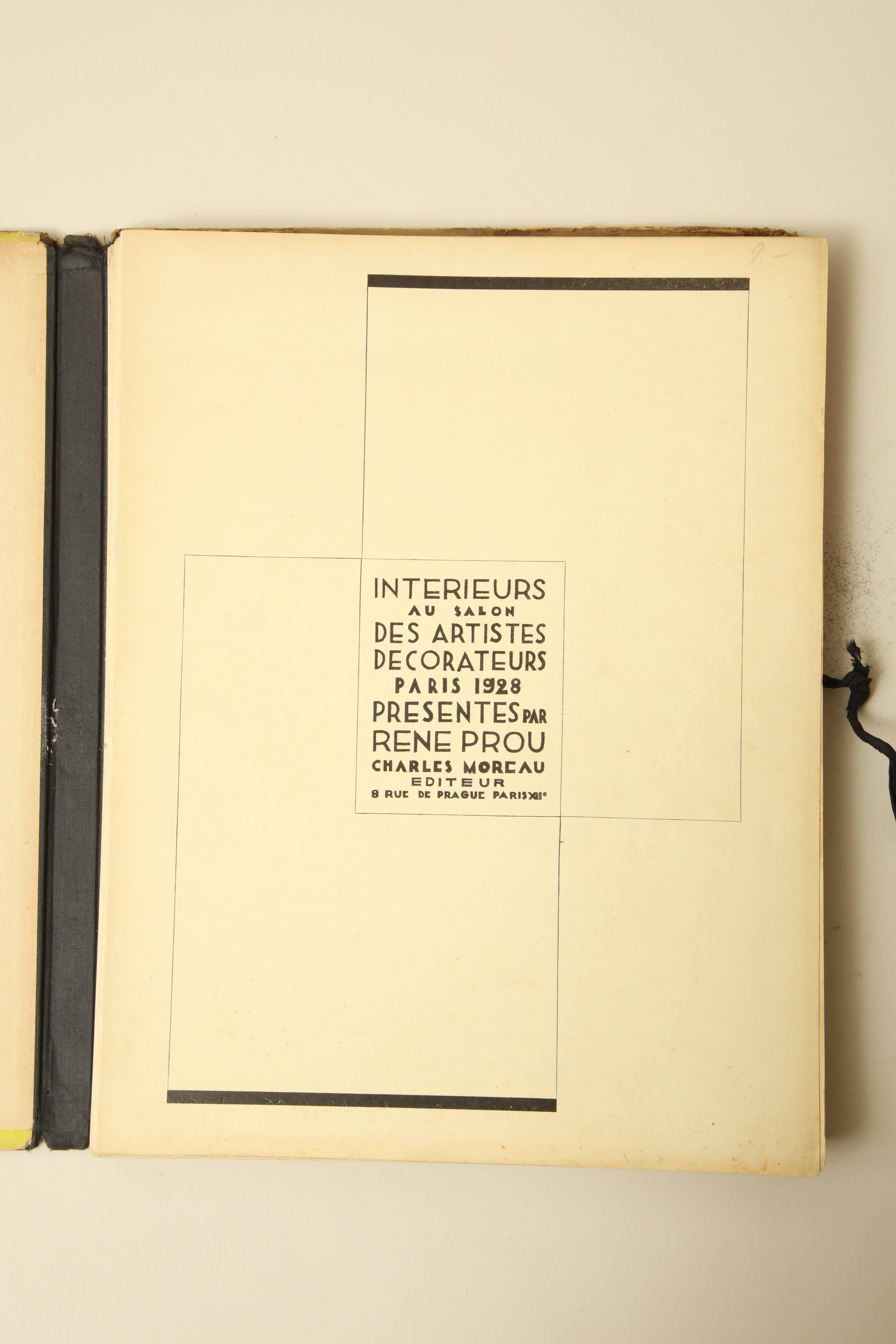 French “Interieurs au Salon des Artistes Decorateurs – Paris 1928” by Rene Prou For Sale