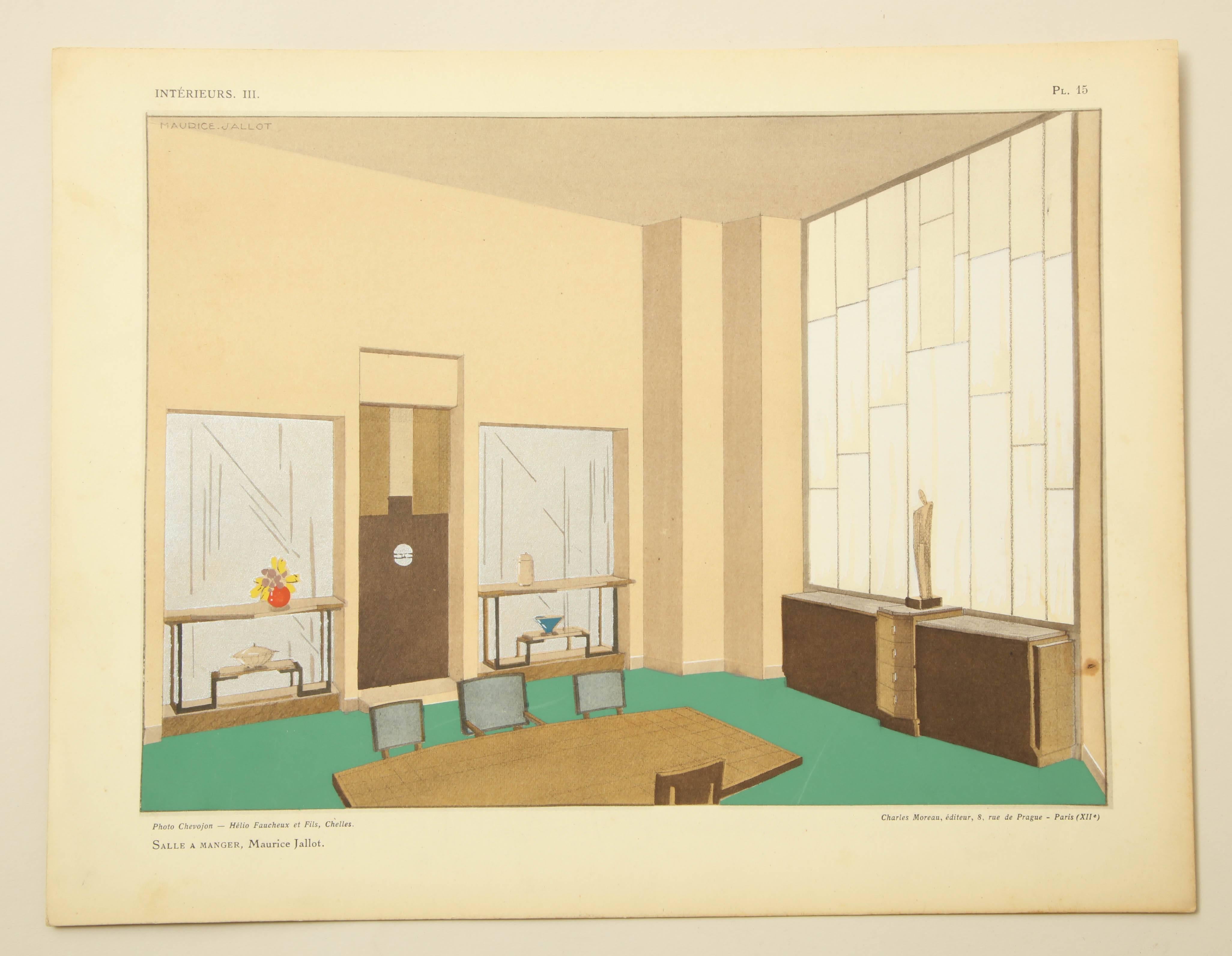 20th Century “Interieurs au Salon des Artistes Decorateurs – Paris 1928” by Rene Prou For Sale