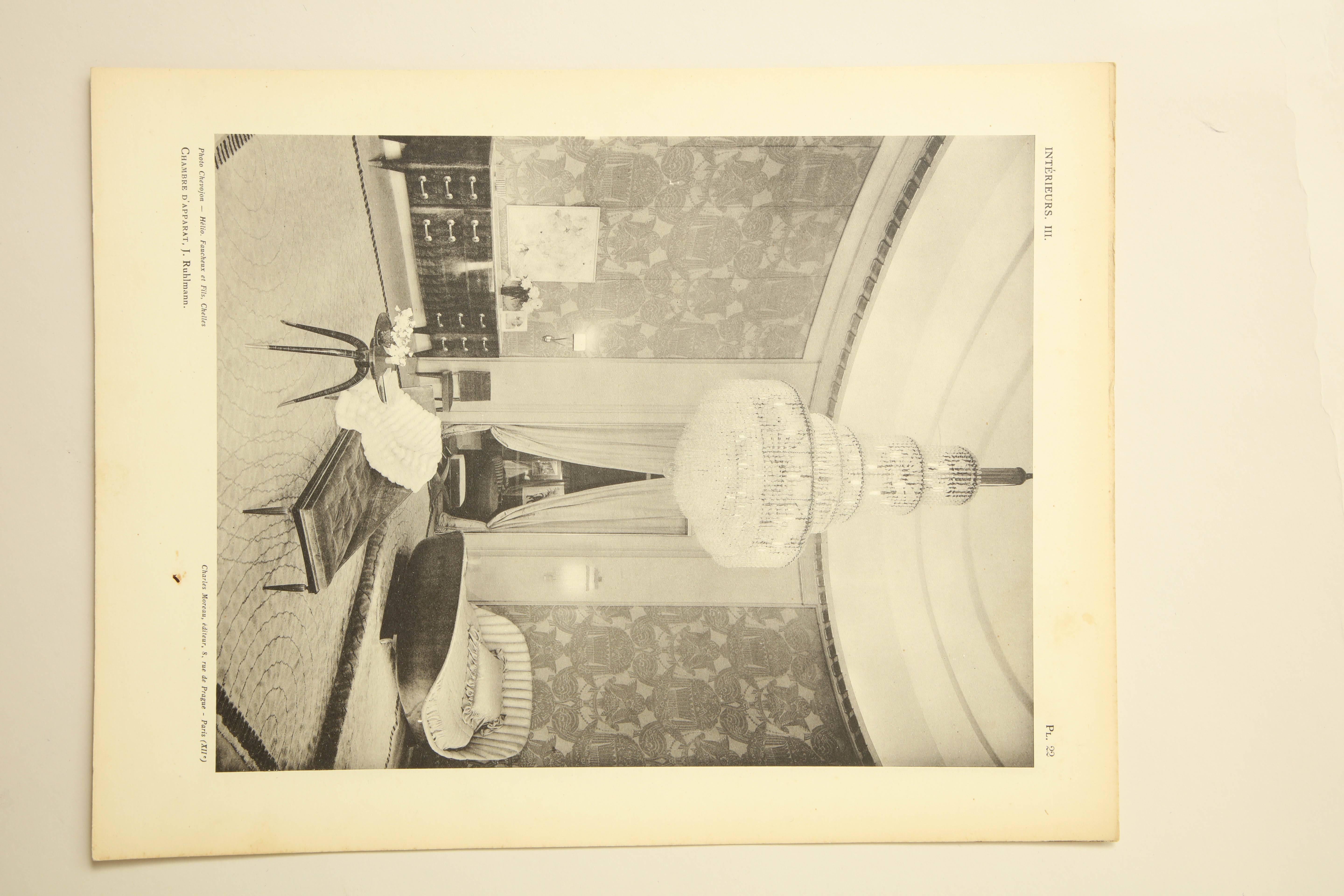 Paper “Interieurs au Salon des Artistes Decorateurs – Paris 1928” by Rene Prou For Sale