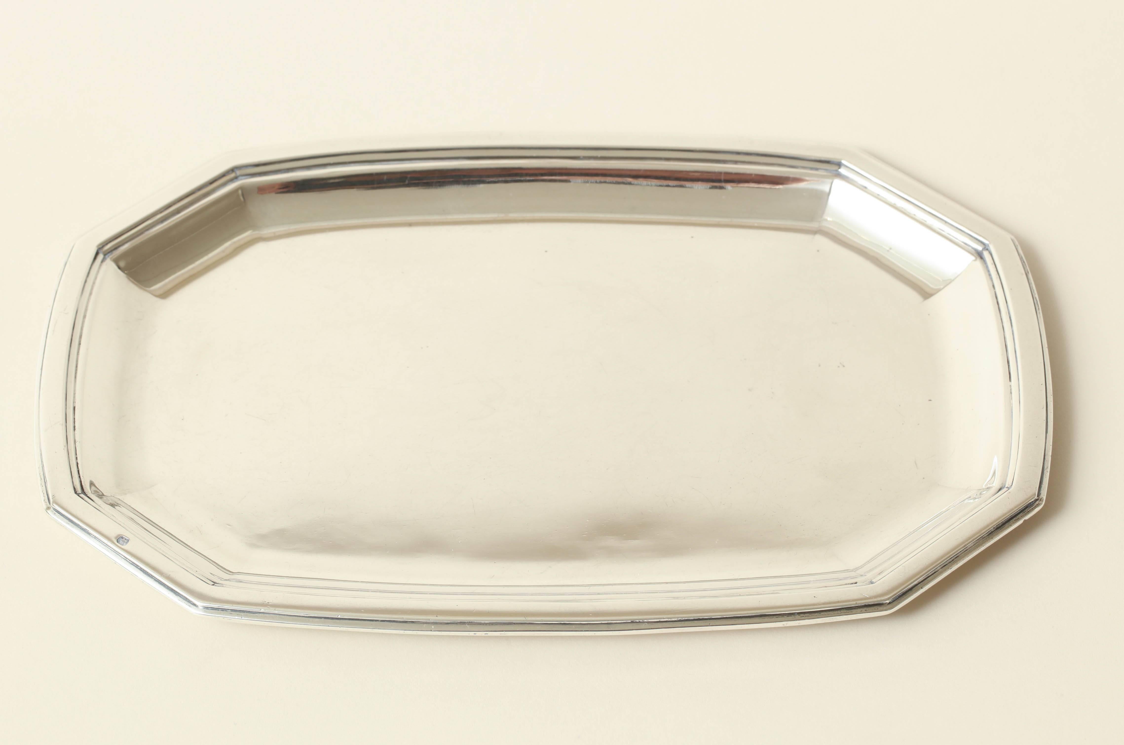 Gustave Keller Frères French Art Deco Sterling Silver Tray In Excellent Condition In New York, NY