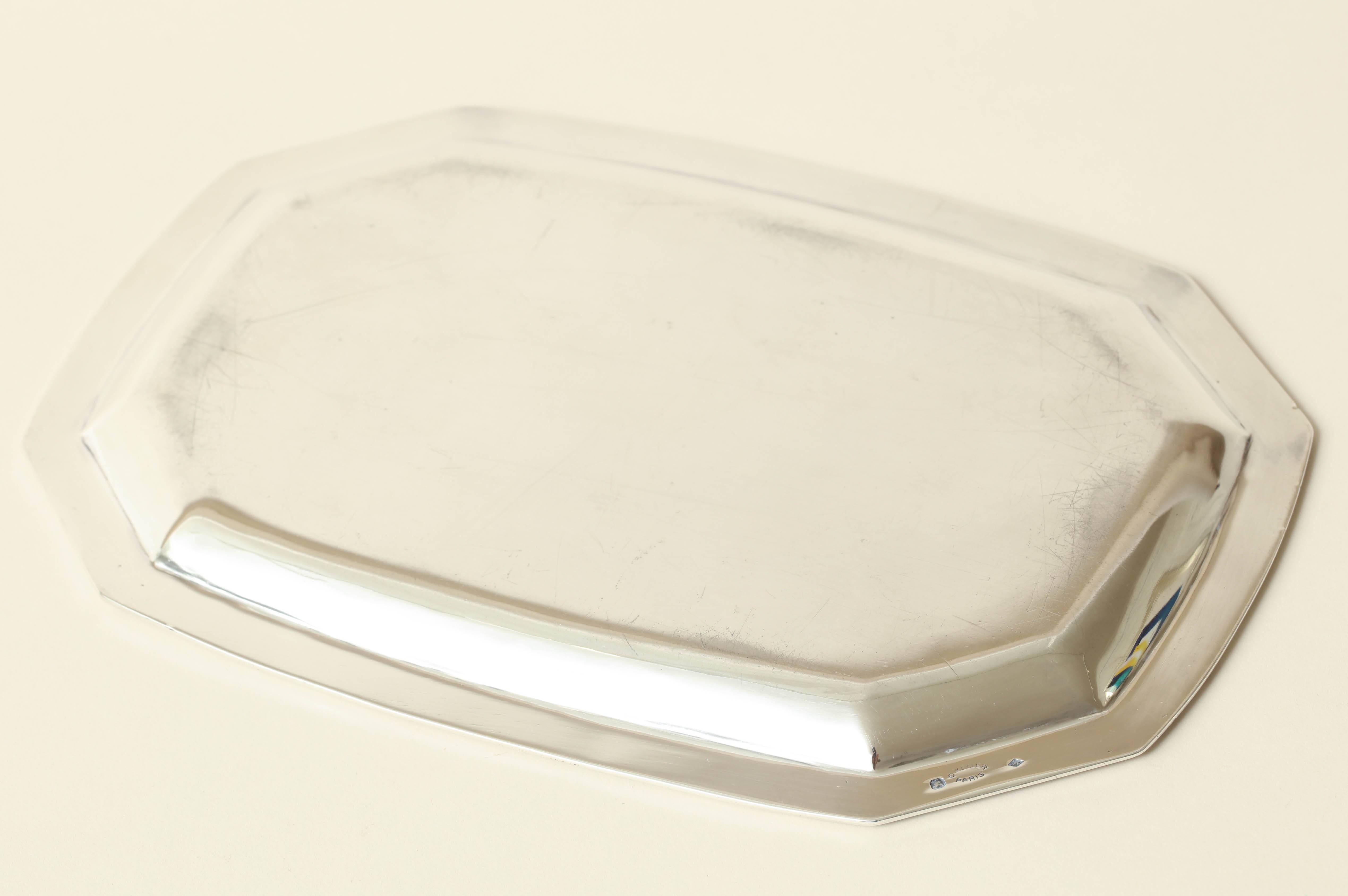 Gustave Keller Frères French Art Deco Sterling Silver Tray 1