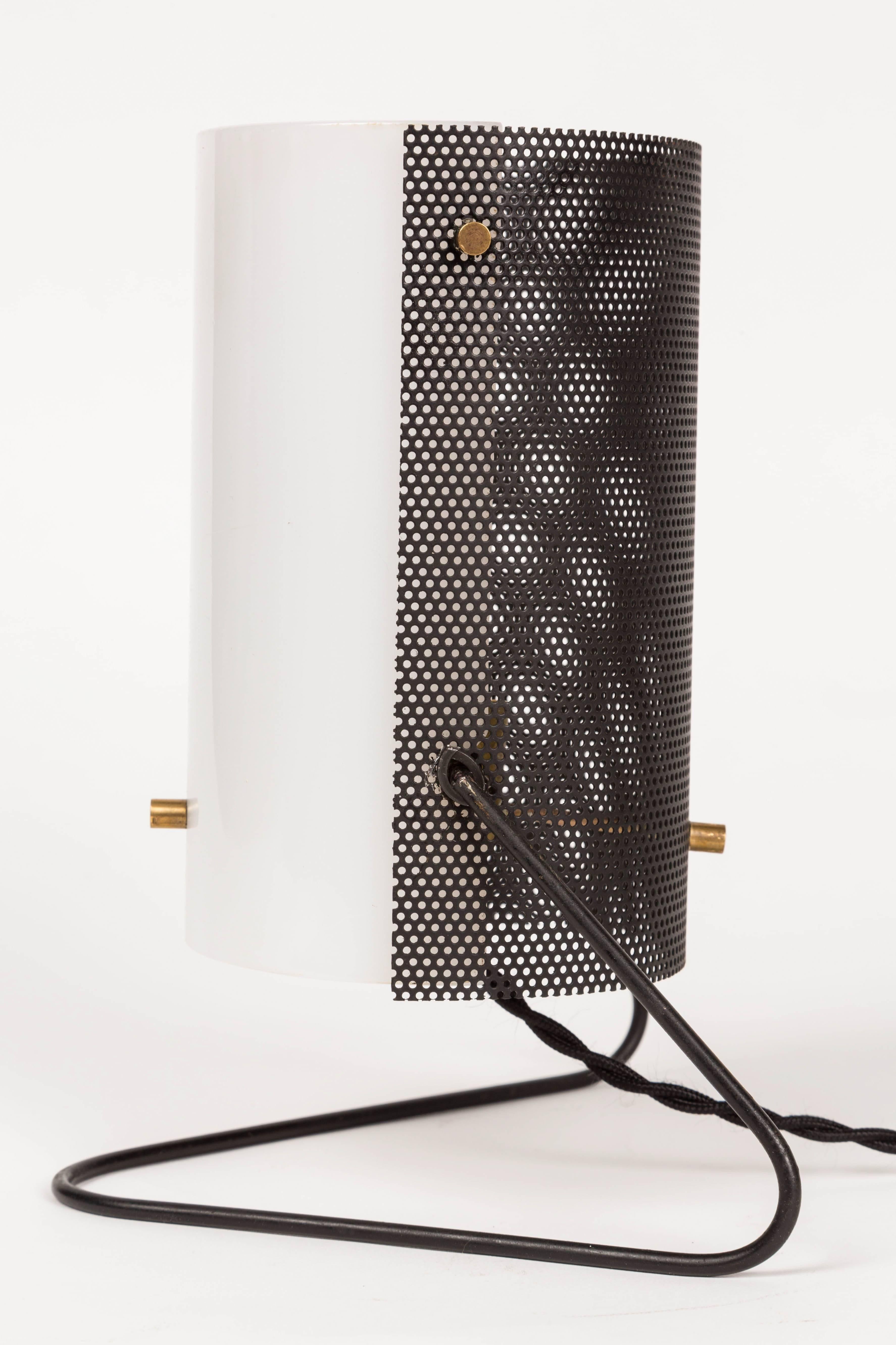 Painted 1960s Stilux Milano Perforated Metal Table Lamp