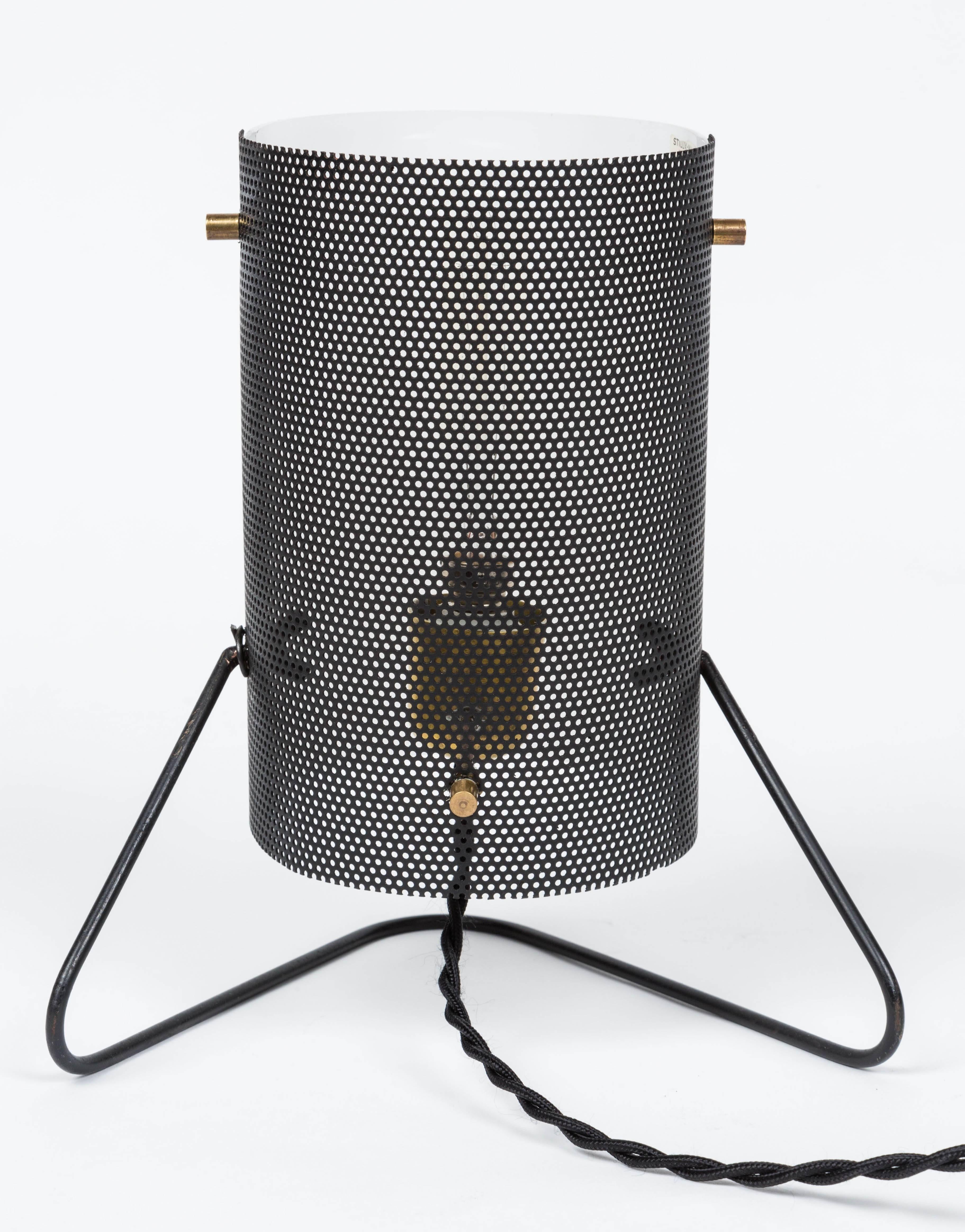 Lucite 1960s Stilux Milano Perforated Metal Table Lamp