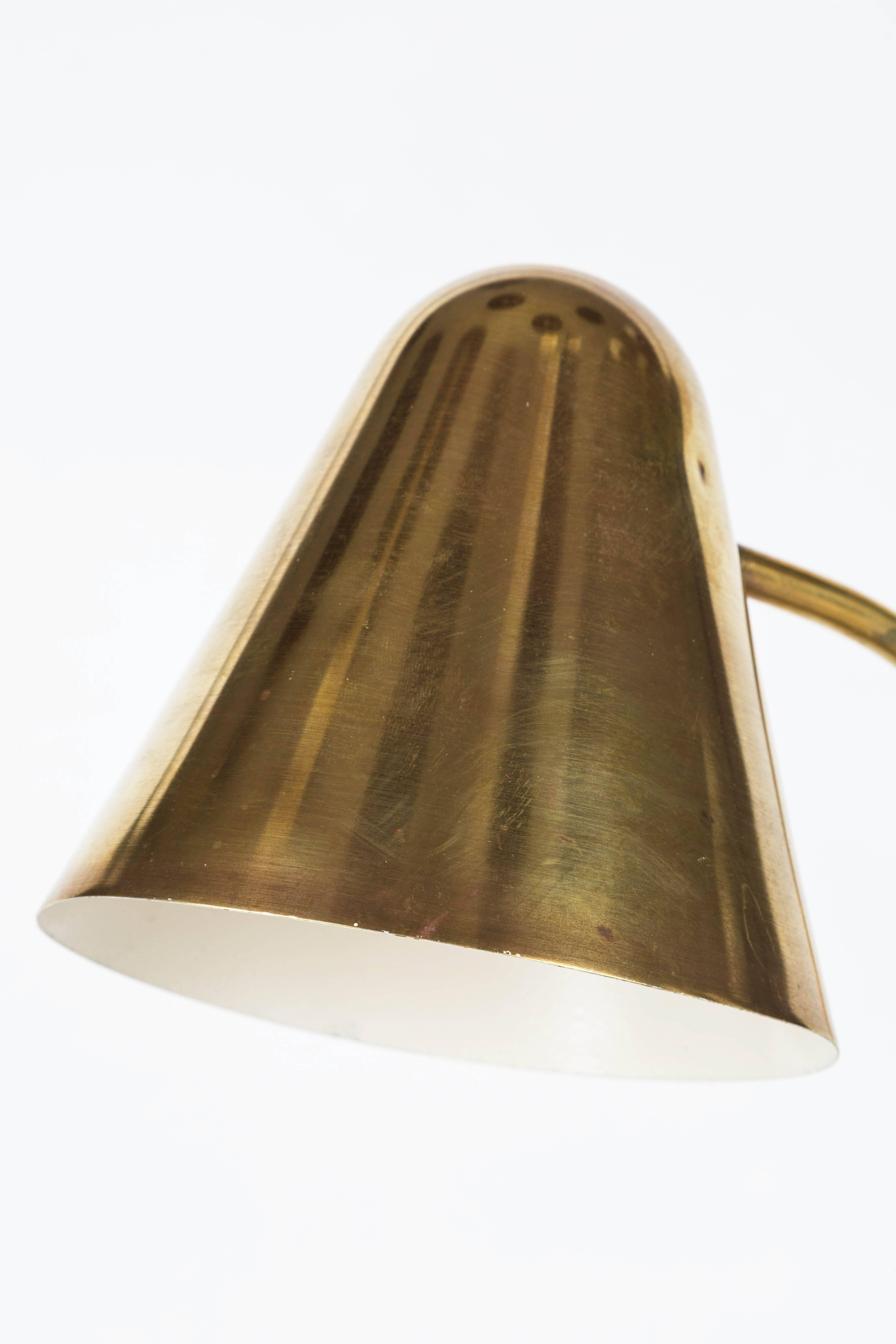 French 1950s Brass Table Lamp Attributed to Jacques Biny