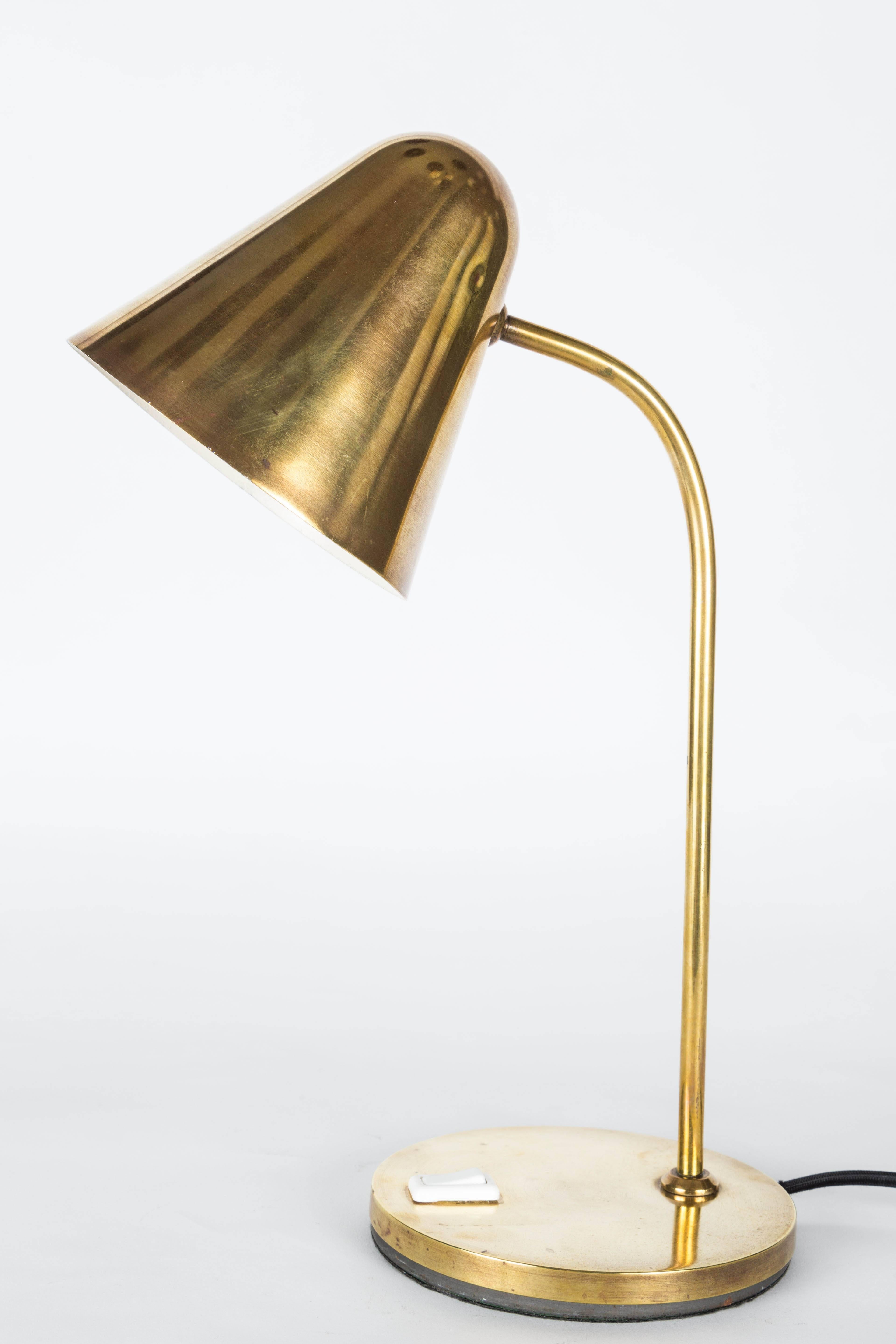 1950s Brass Table Lamp Attributed to Jacques Biny 2