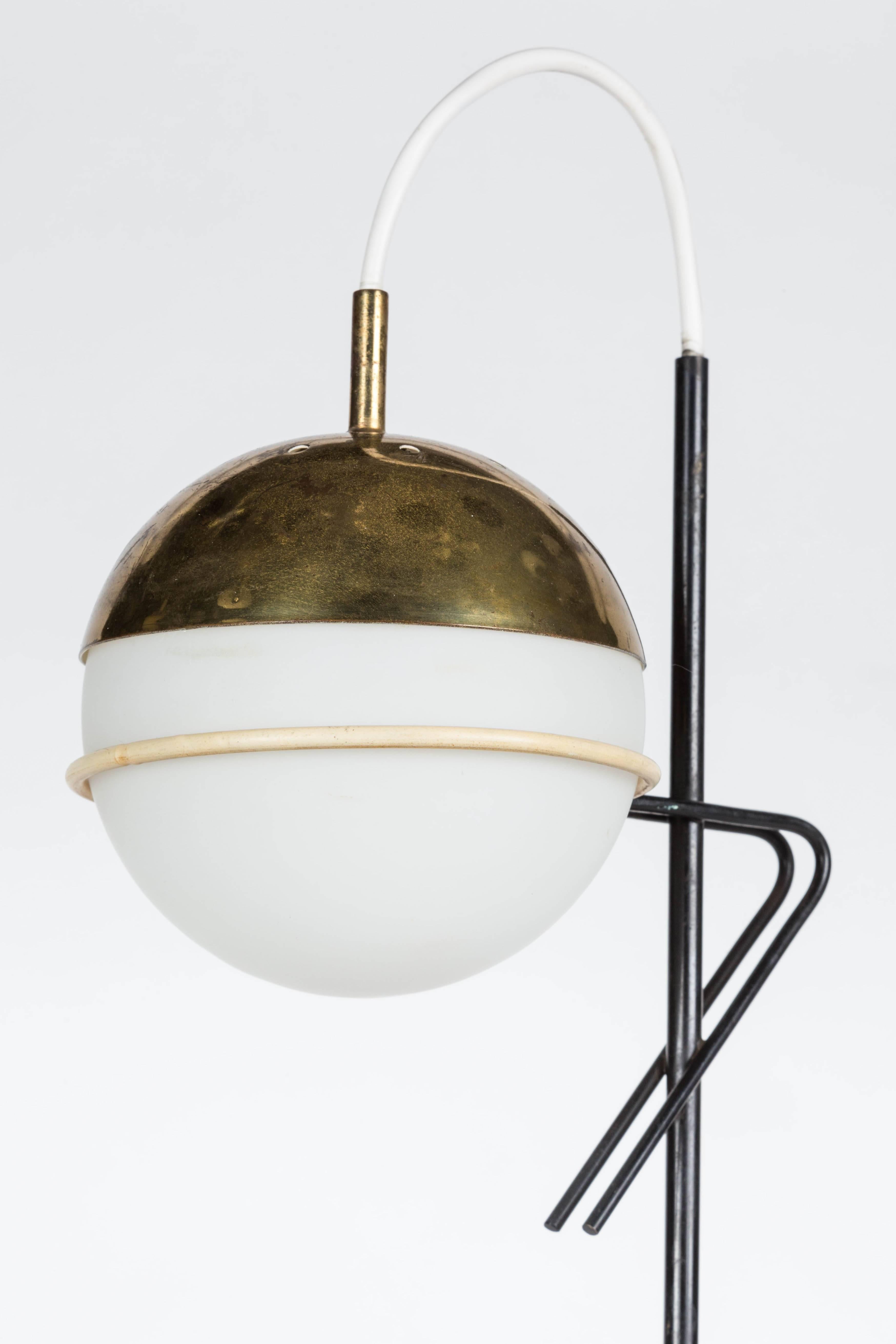 Mid-Century Modern 1960s Stilux Milano Glass and Marble Table Lamp