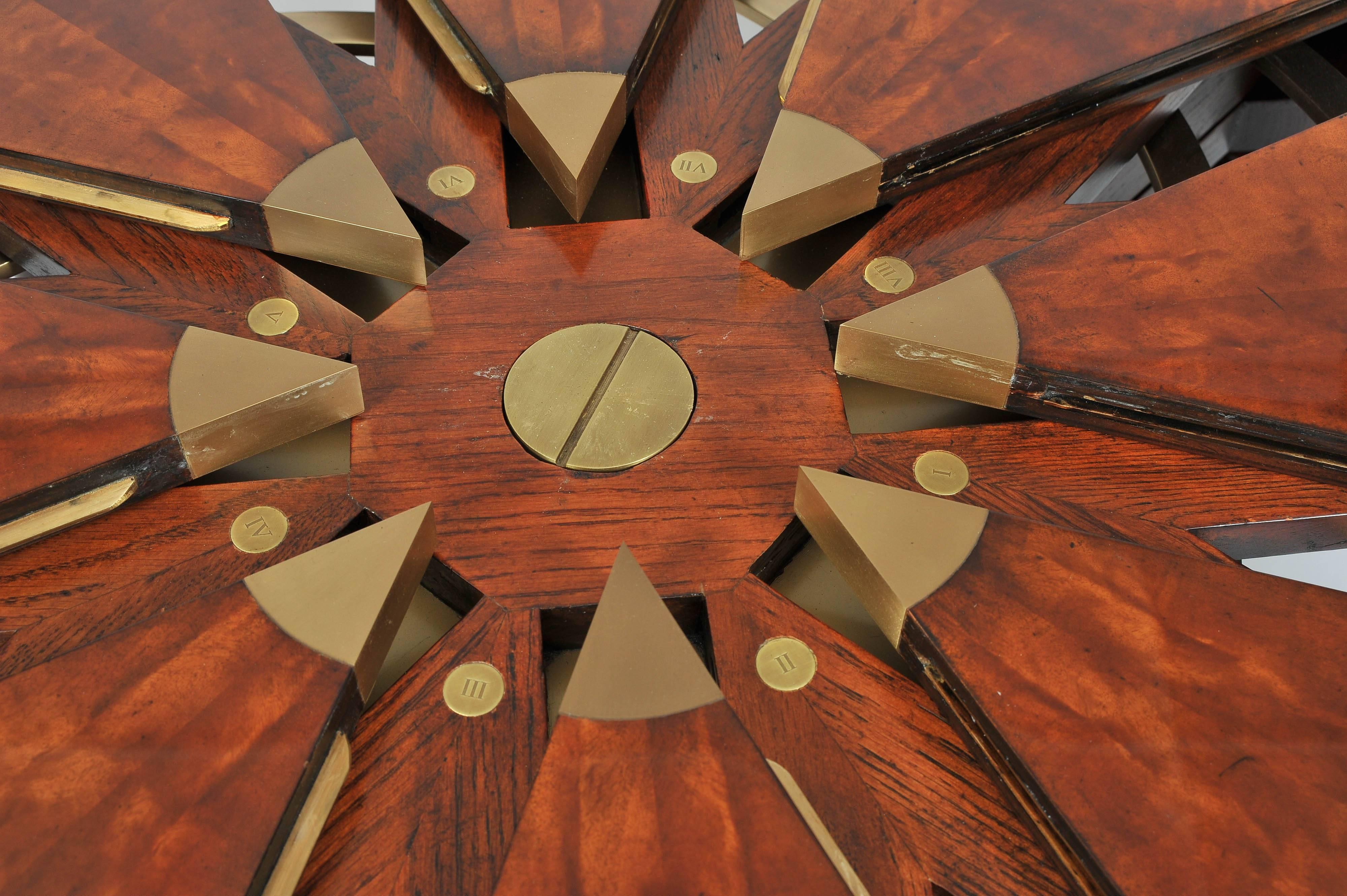 Unknown Flame Mahogany Extending Circular Dining Table