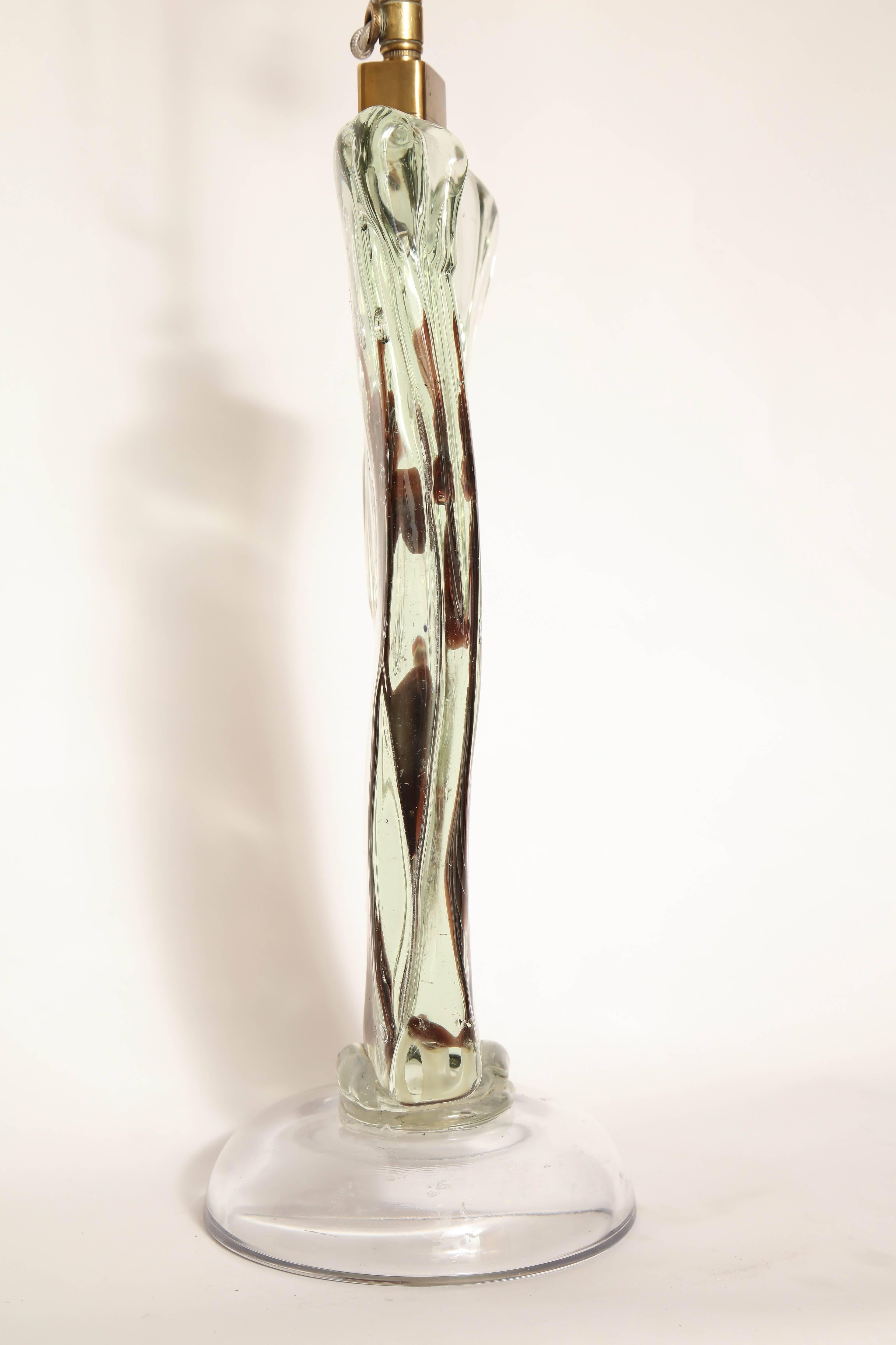 Seguso Cemadese Italian Art Glass Table Lamp Mid-Century Modern 3