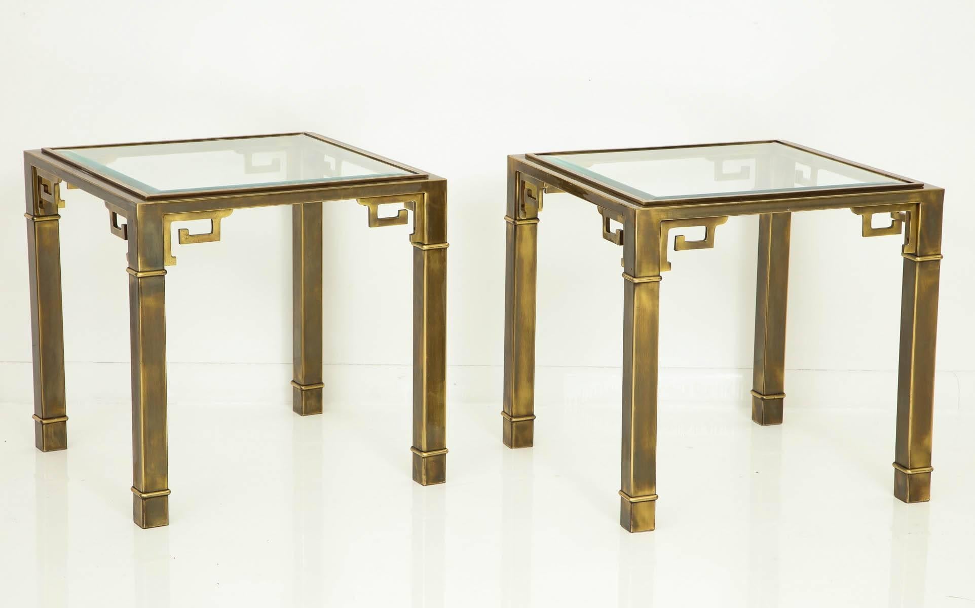 Brass Pair of Mastercraft Side Tables