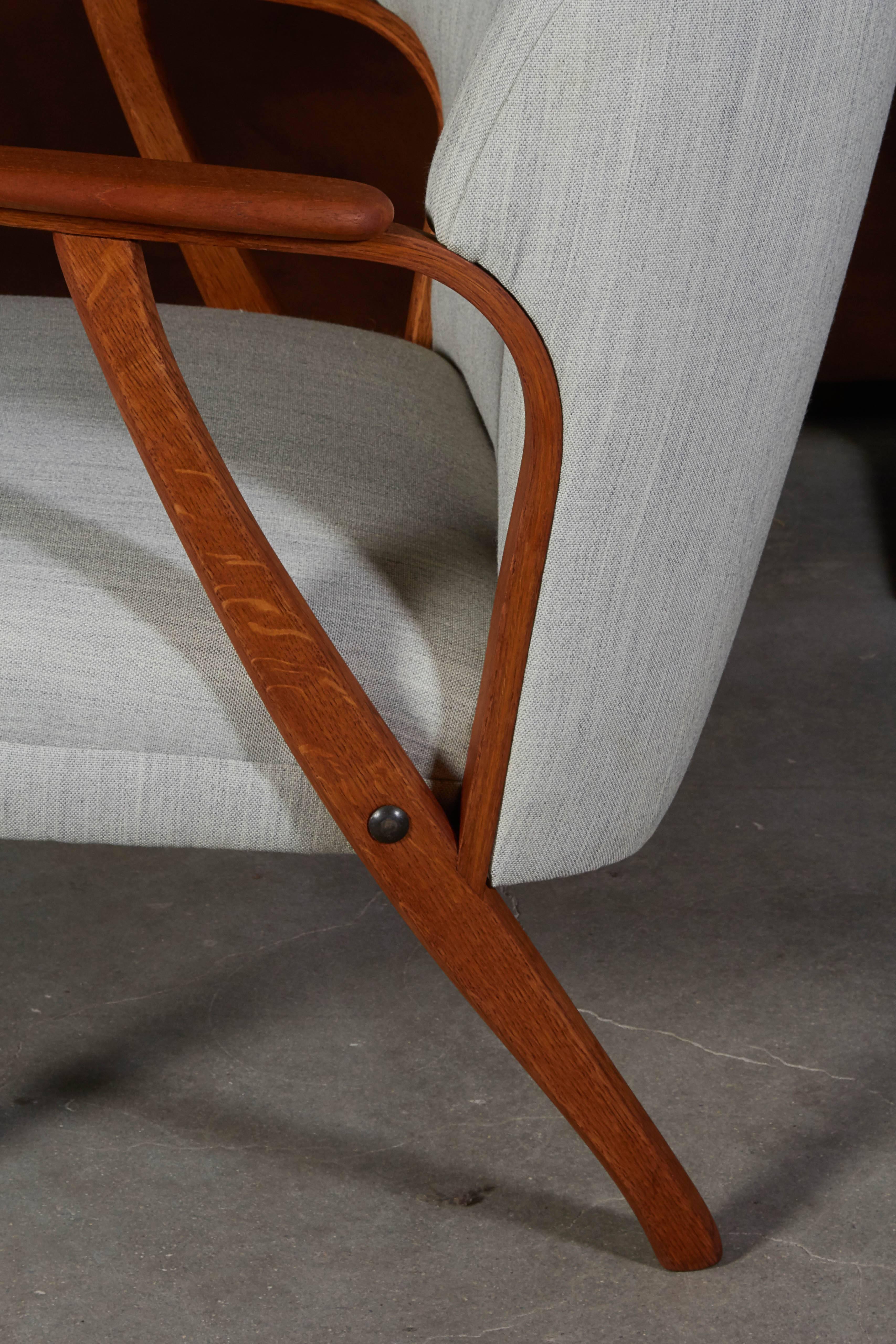 Mid Century Steam Bent Arm Chair In Excellent Condition In New York, NY