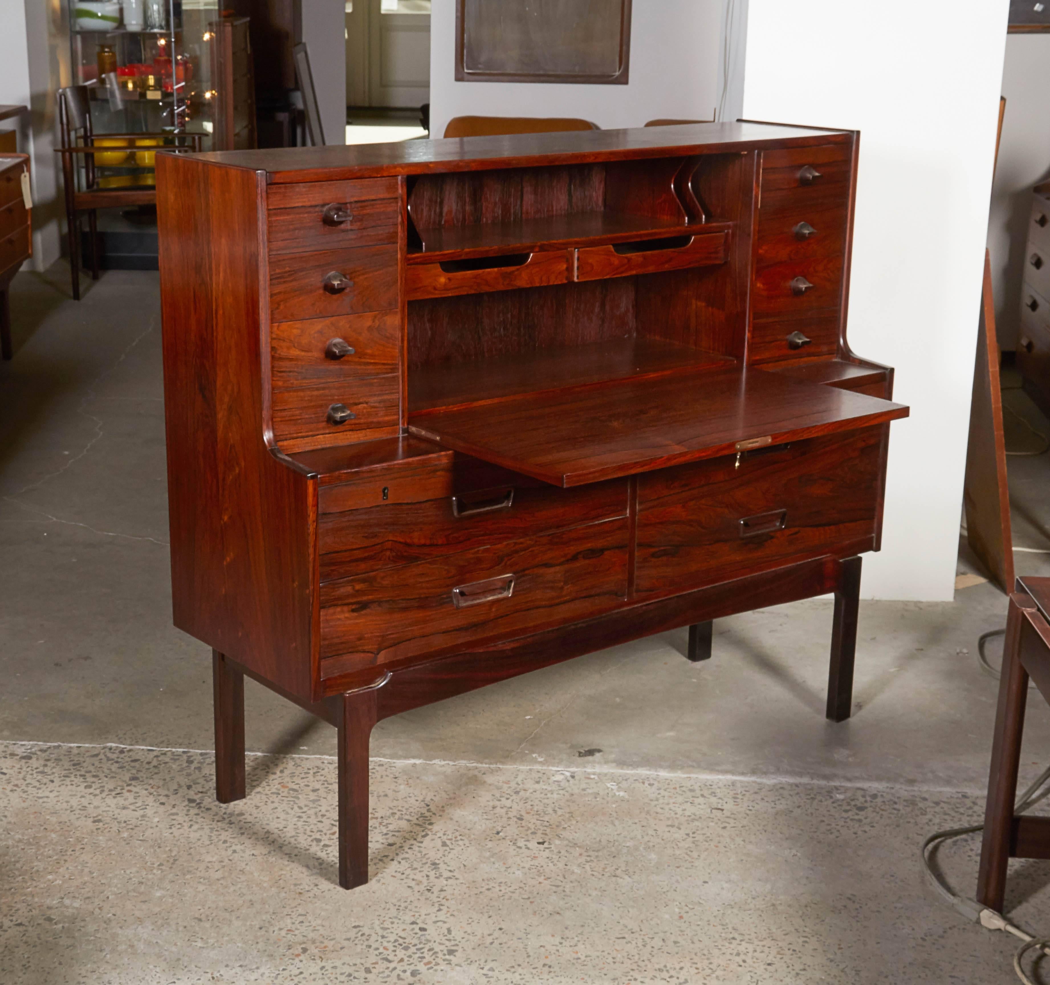 Mid Century Rosewood Secretary Desk by Arne Wahl 3