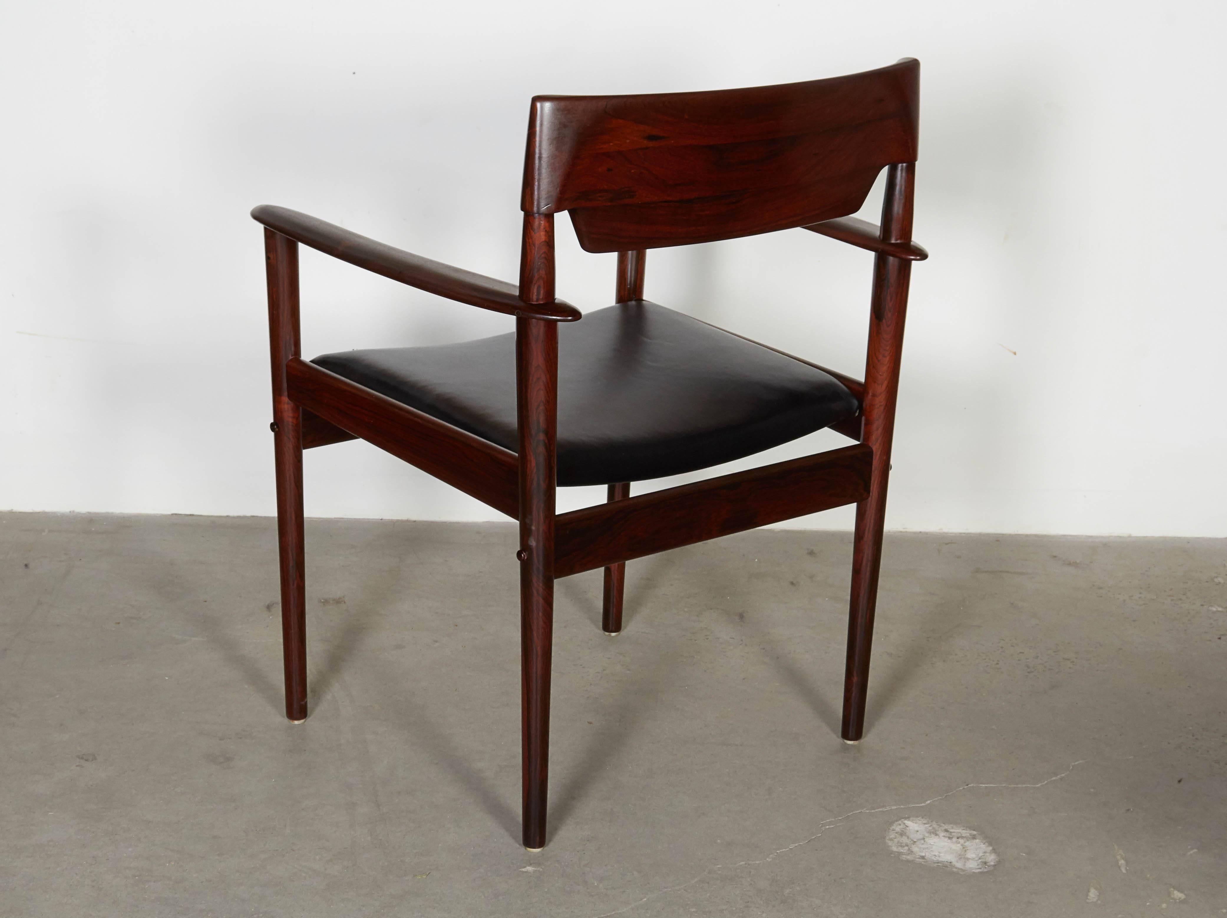 Grete Jalk Rosewood Arm Chair In Excellent Condition In New York, NY