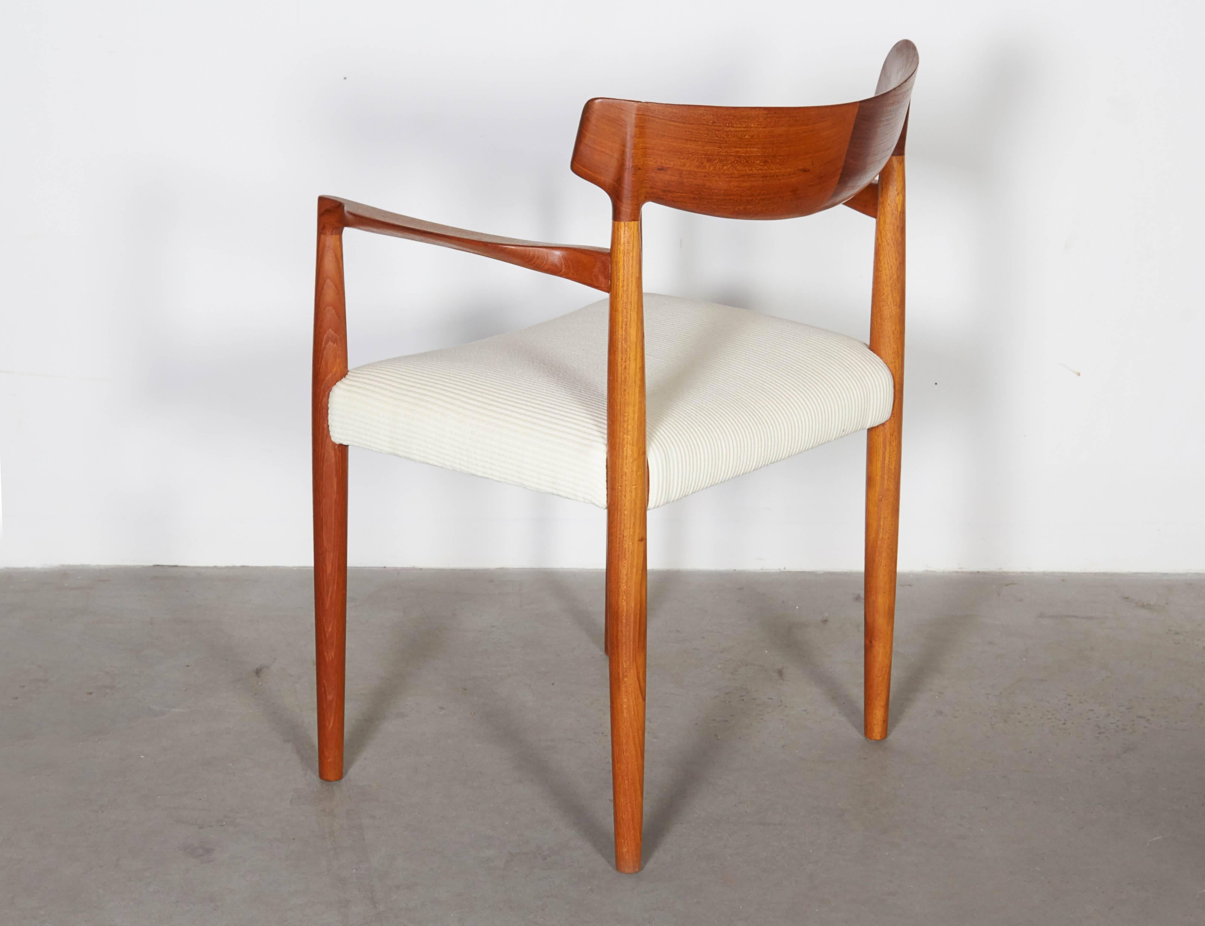 Cotton Danish Modern Arm Chairs by Knud Faerch, Pair