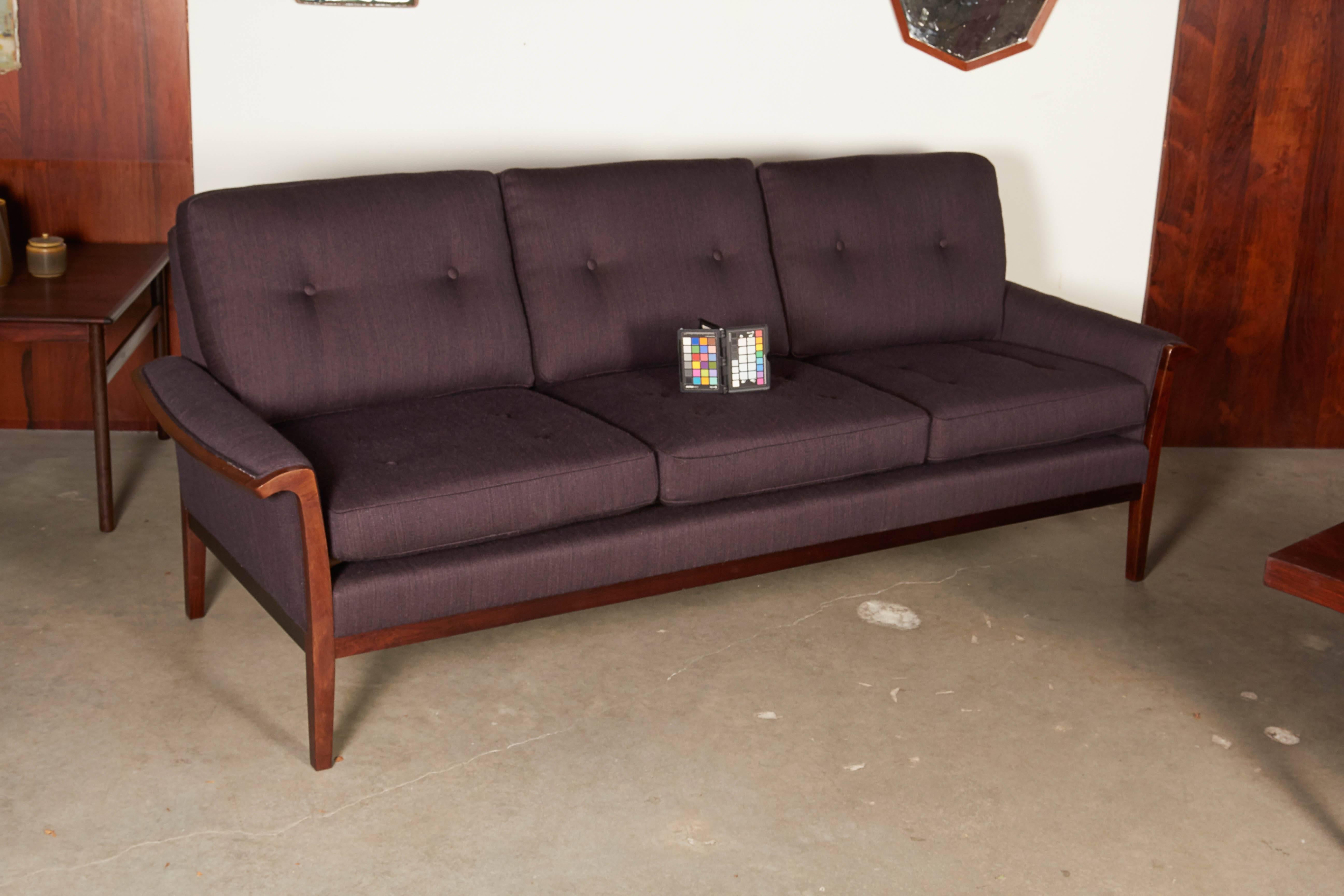 Vintage 1960s Knut Saeter Sofa in Aubergine Purple

This Danish Modern couch is so amazingly soft and comfy. You'll never know until you try it. We upholstered it in this really soft and elegant dark purple Irish wool blend. Ready for pick up,