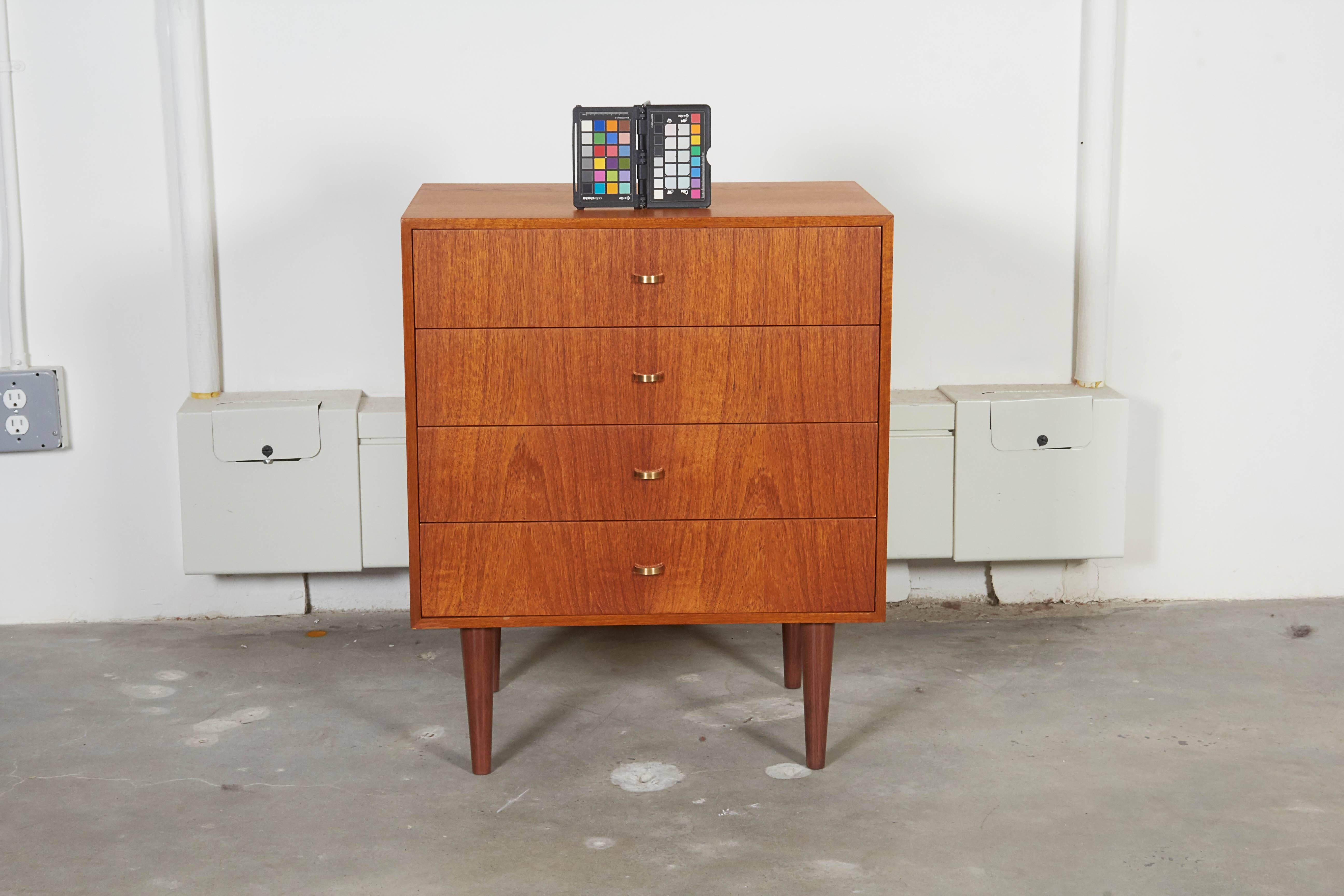 Vintage 1960s Teak Nightstands with Brass Pulls

This pair of mid century bedside tables are in excellent condition. Amazing amount of storage space. Ready for pick up, delivery, or shipping anywhere in the world. 
