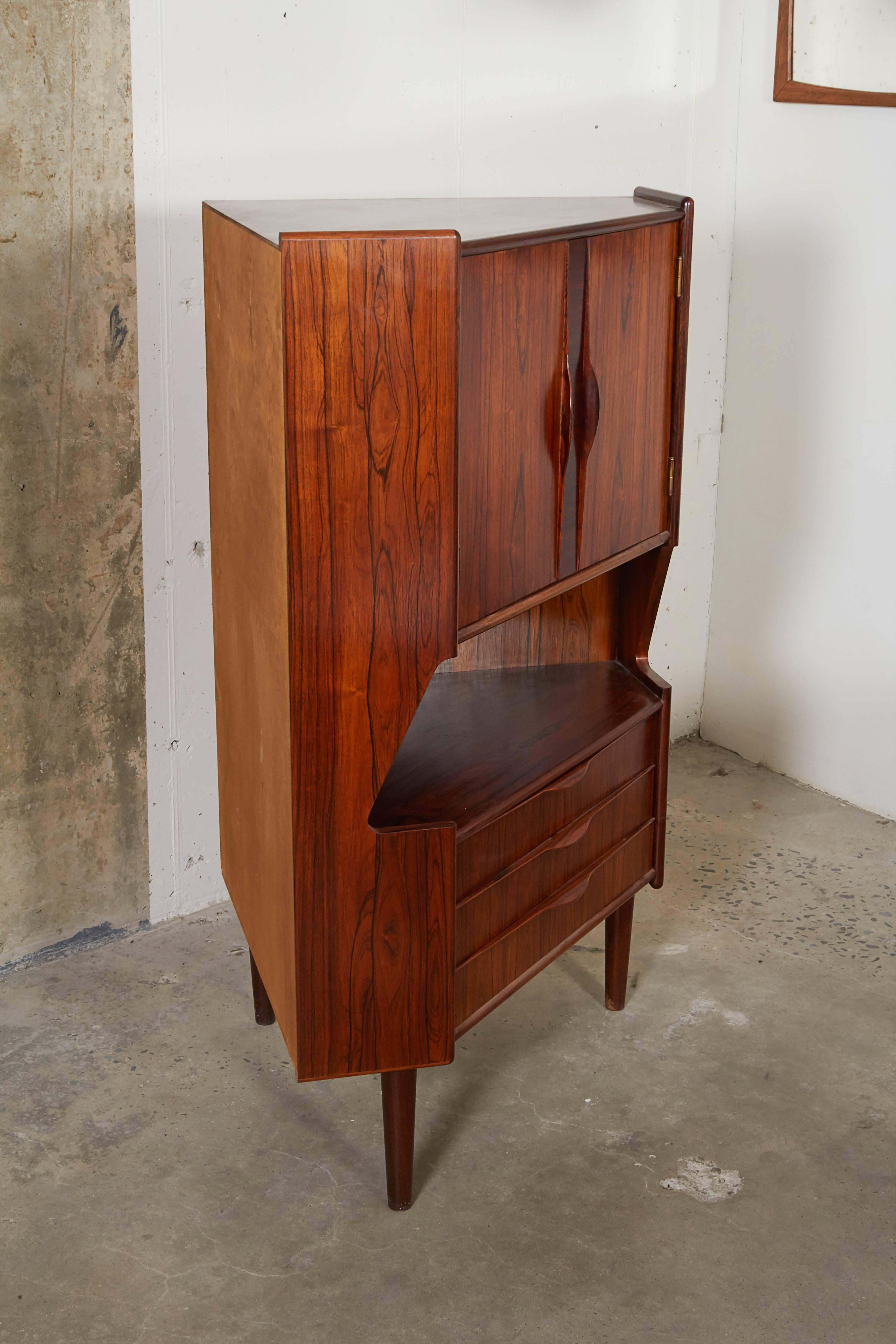 Oiled Rosewood Liquor Cabinet by Gunni Omann For Sale