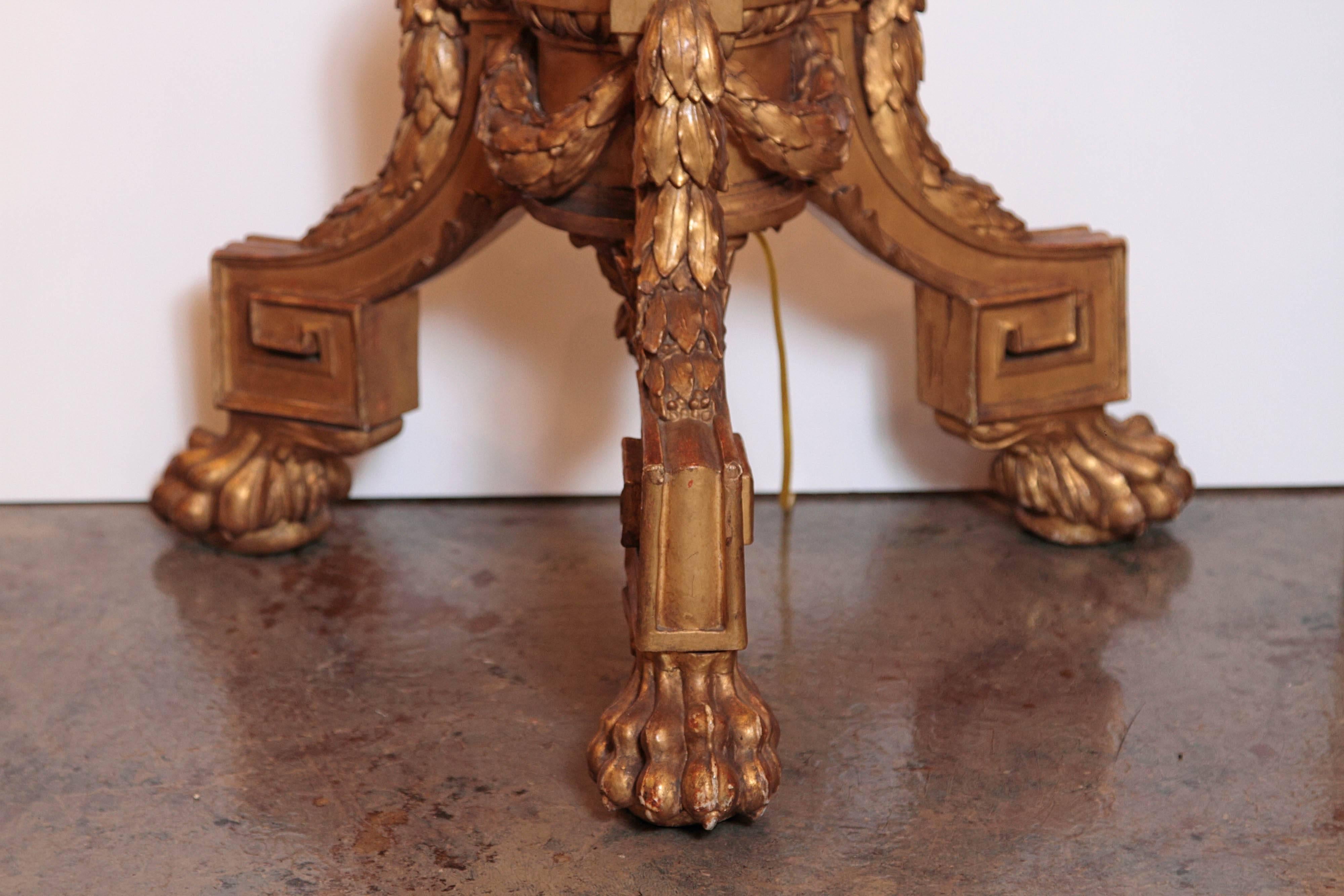 Giltwood Pair of 19th Century French Gilt Carved Regence Floor Lamps