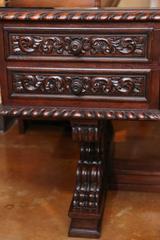 Antique Spanish Desk Carved in Mahogany with Serpentine Curved Legs