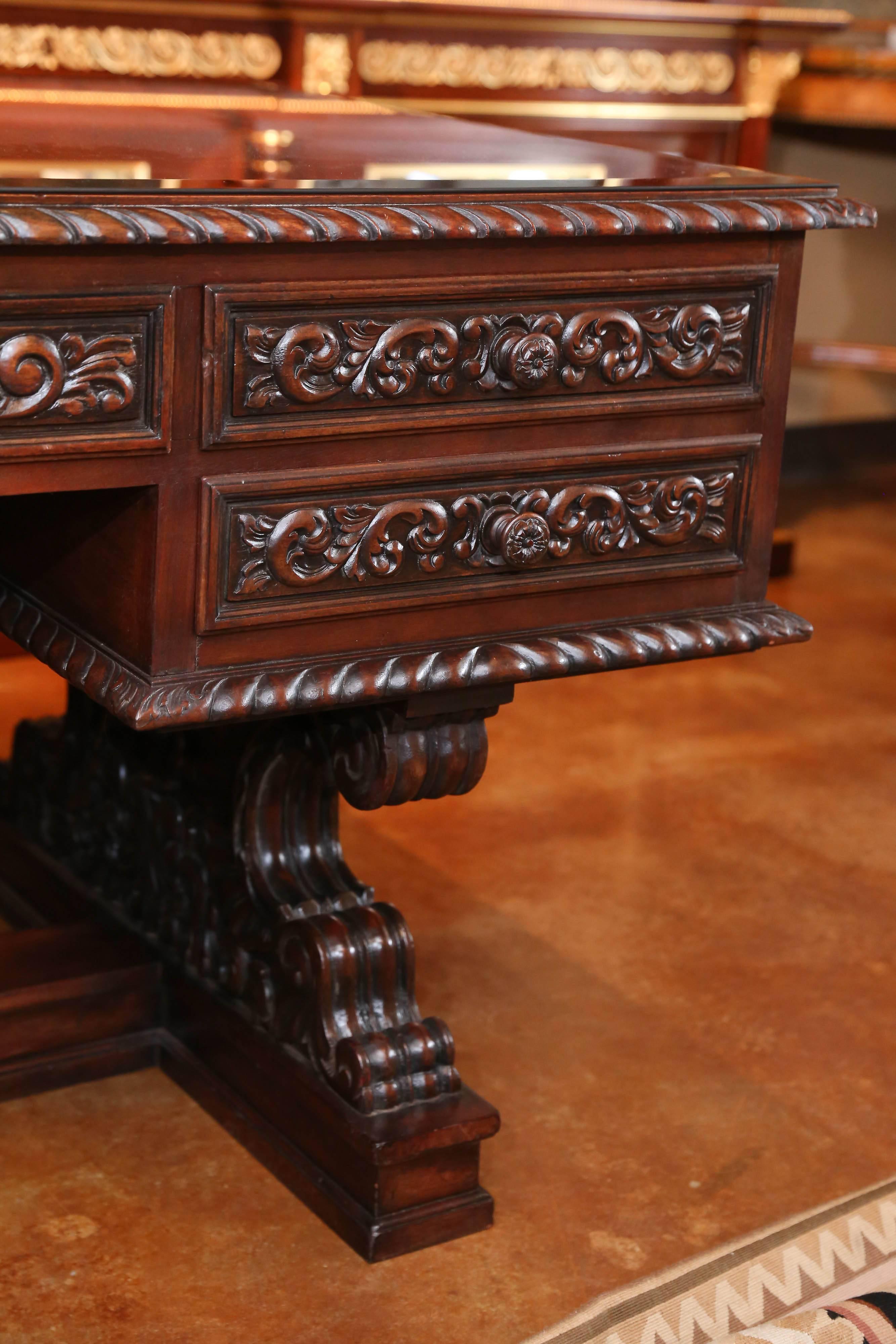 antique carved desk