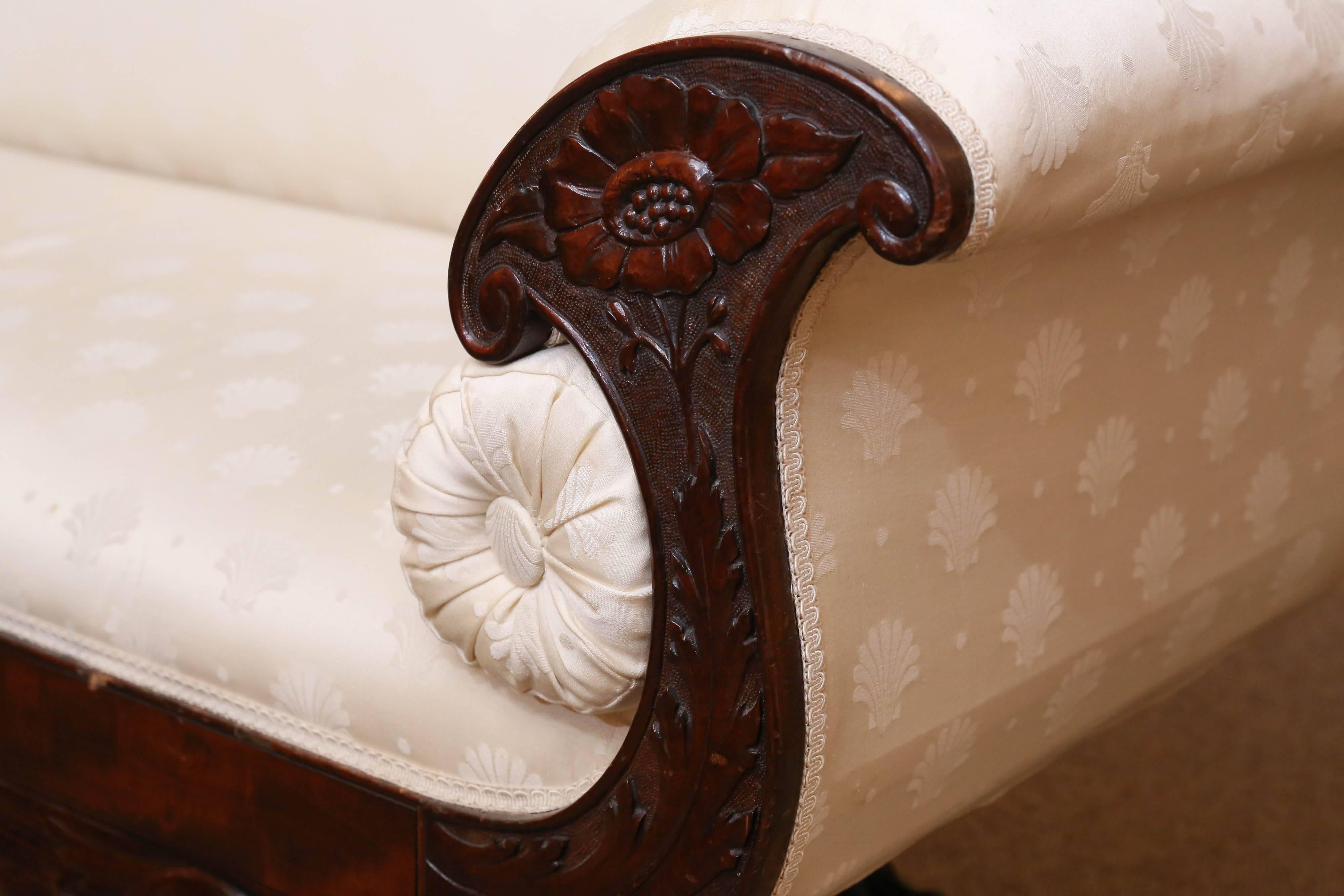 American Empire Settee, 19th Century Flame Mahogany 3