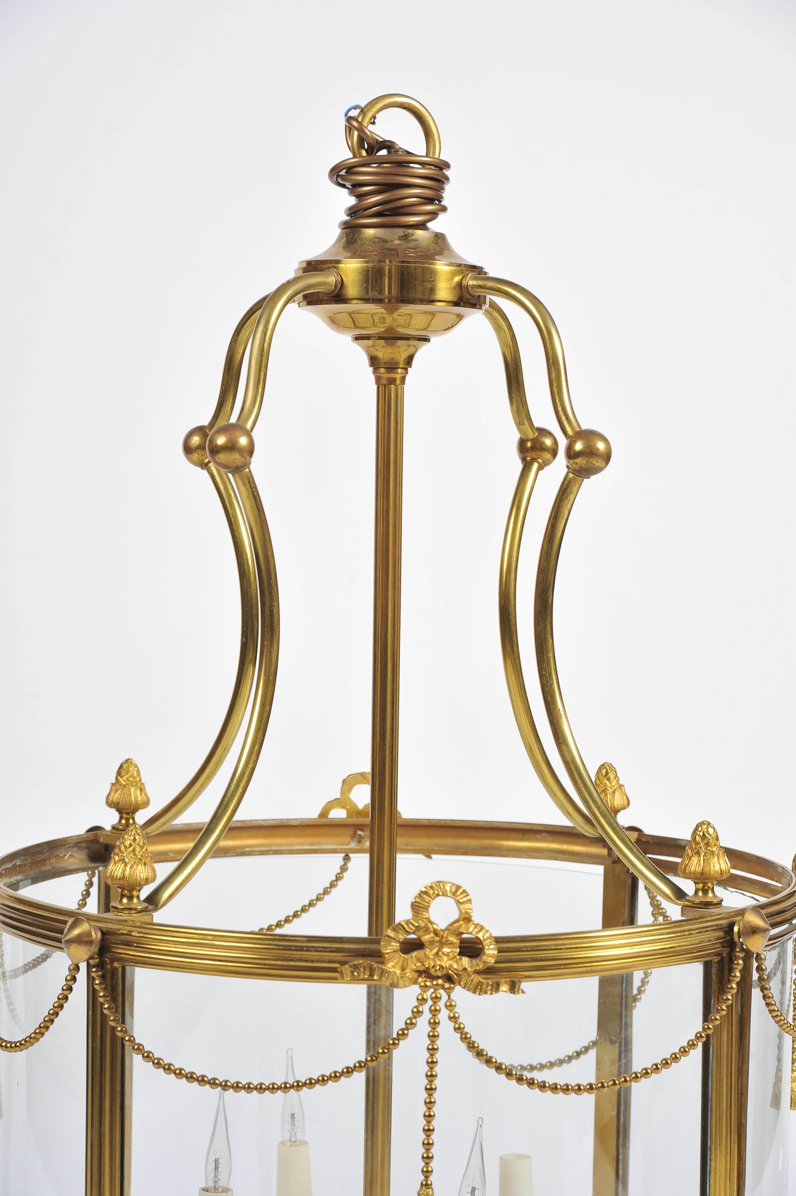 English Regency Style Brass Hall Lantern For Sale