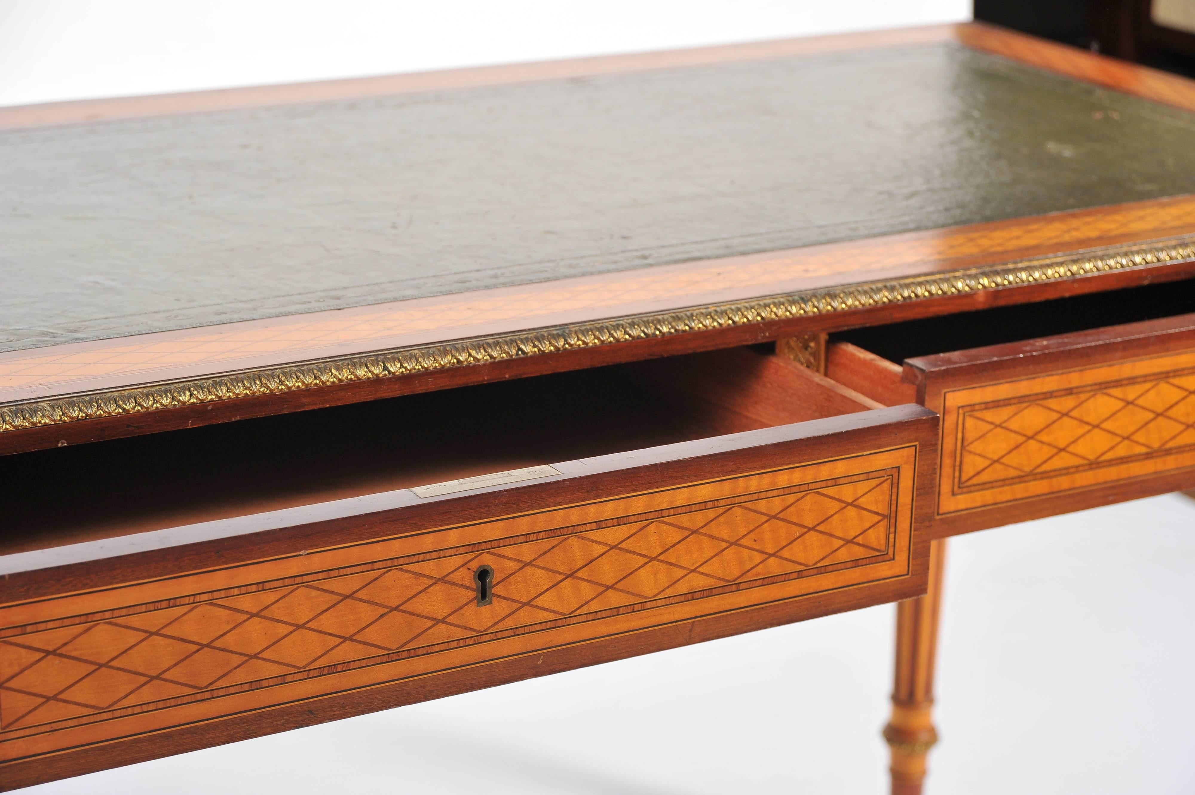 19th Century Parquetry Inlaid Writing Table, in the Manner of Donald Ross In Good Condition In Brighton, Sussex