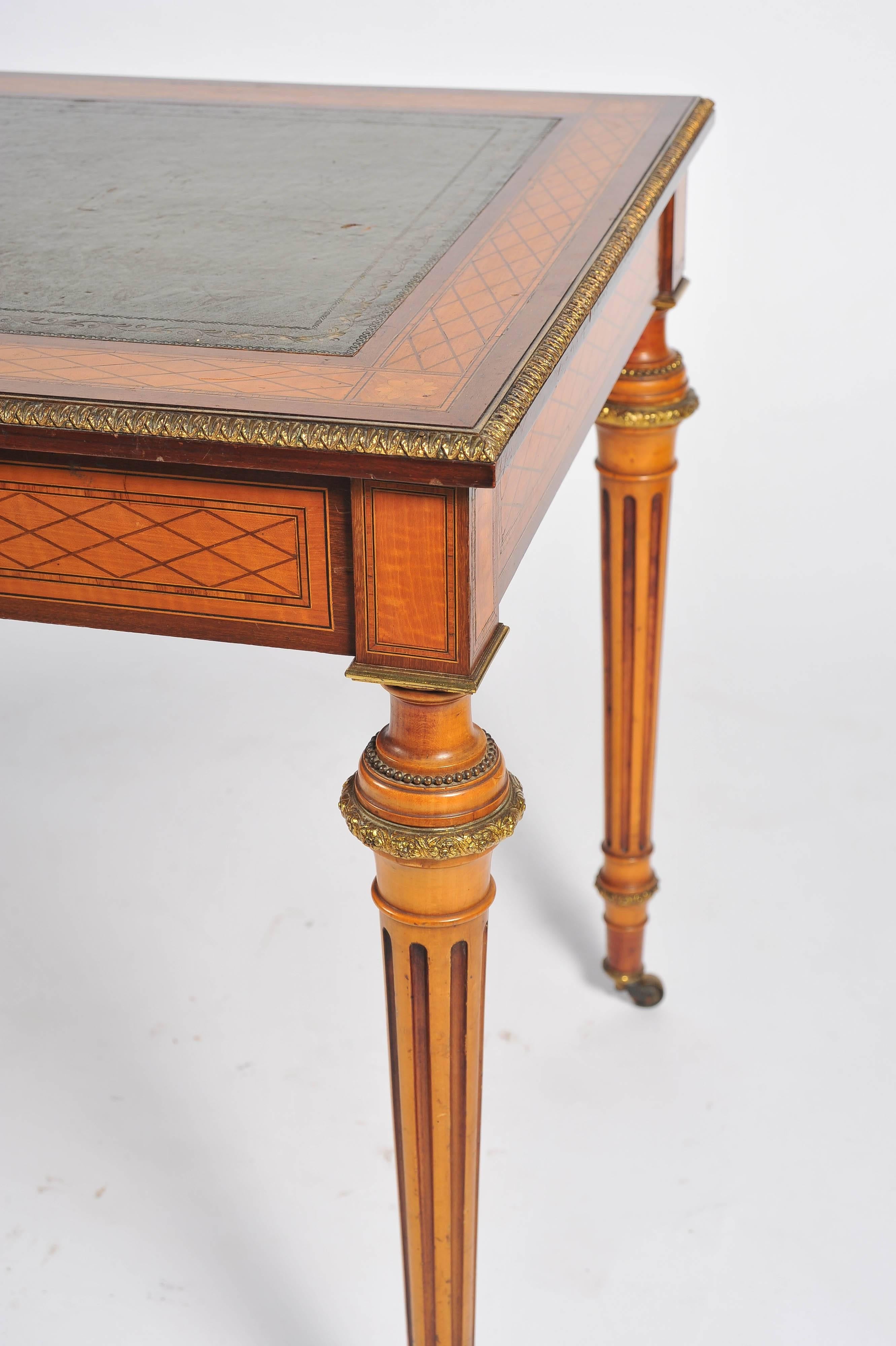 19th Century Parquetry Inlaid Writing Table, in the Manner of Donald Ross 2